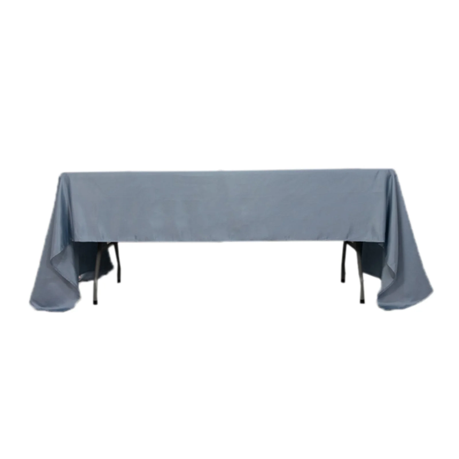 Lamour Satin Rectangle Tablecloth 60"x126" Dusty Blue - Fade & Wrinkle-Resistant Table Cover - Image 6