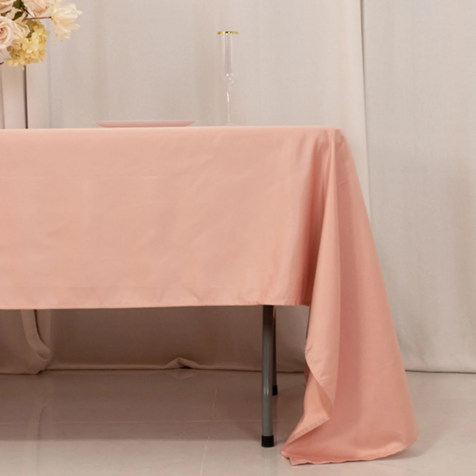 Lamour Satin Rectangle Tablecloth 60"x126" Dusty Rose - Fade & Wrinkle-Resistant Table Cover - Image 2