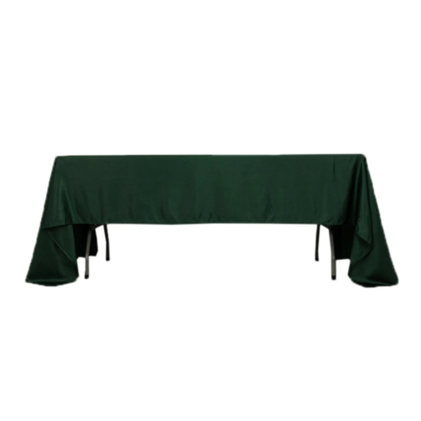 Lamour Satin Rectangle Tablecloth 60"x126" Hunter Emerald Green - Fade & Wrinkle-Resistant Table Cover - Image 5