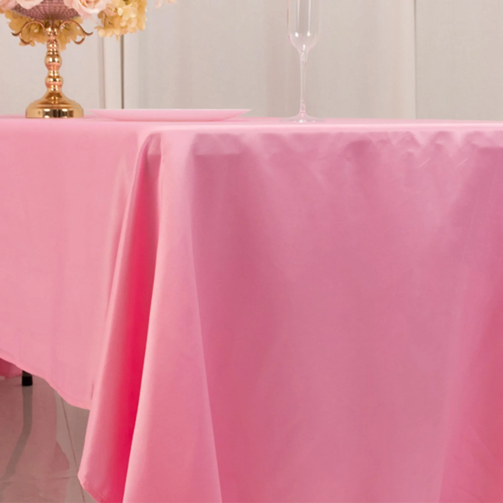 Lamour Satin Rectangle Tablecloth 60"x126" Pink - Fade & Wrinkle-Resistant Table Cover - Image 7