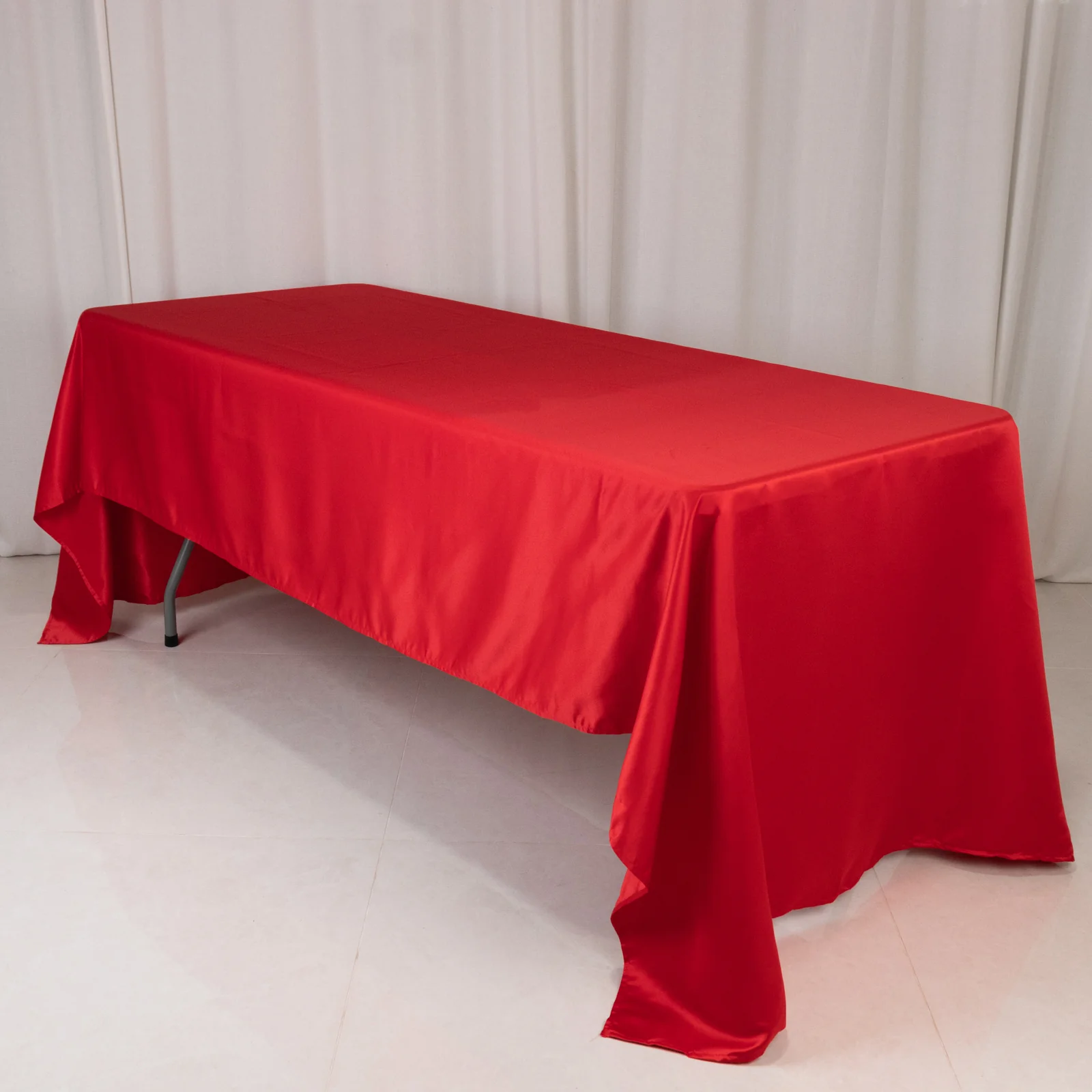 Lamour Satin Rectangle Tablecloth 60"x126" Red - Fade & Wrinkle-Resistant Table Cover
