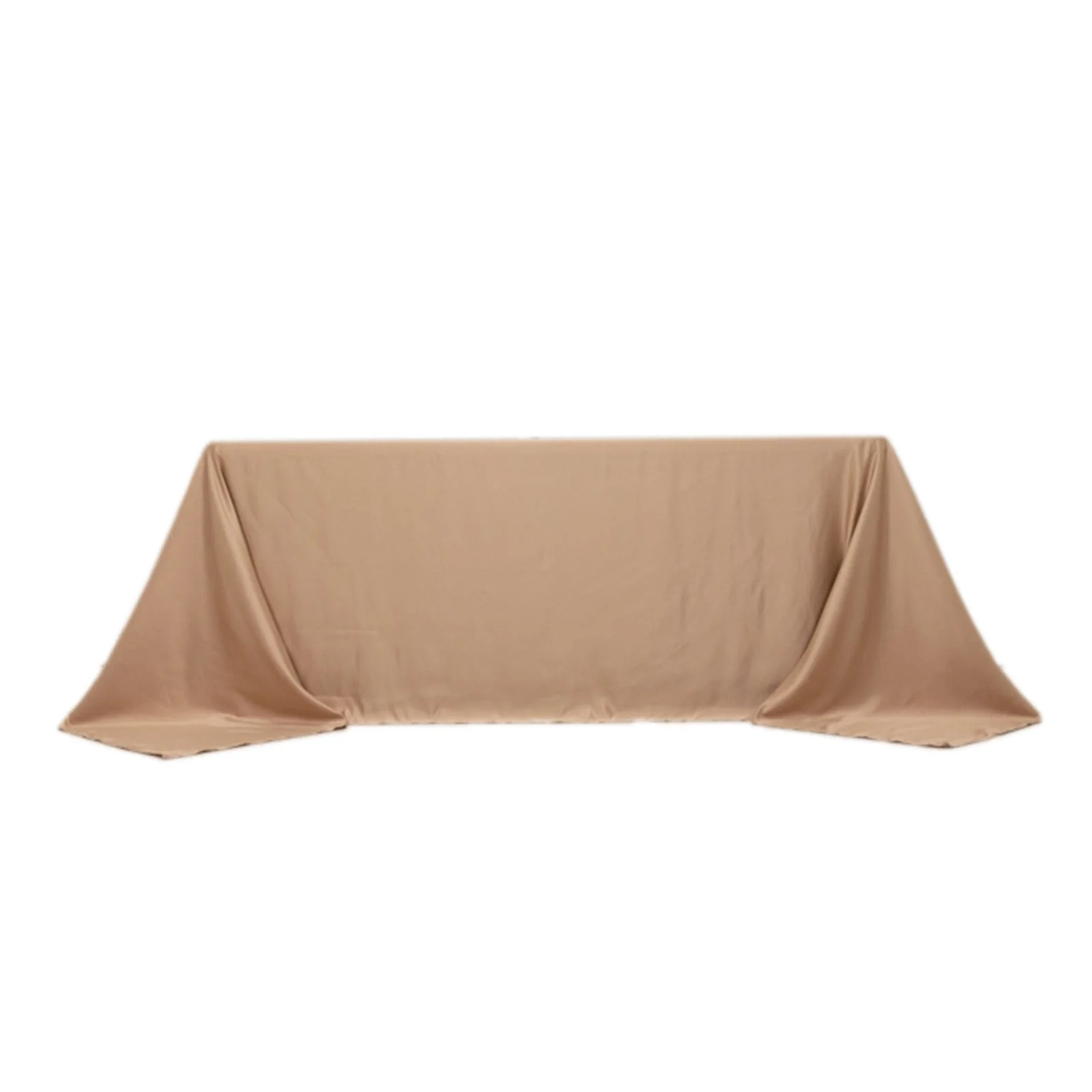 Lamour Satin Rectangle Tablecloth 90"x132" Nude - Seamless Table Cover - Image 6
