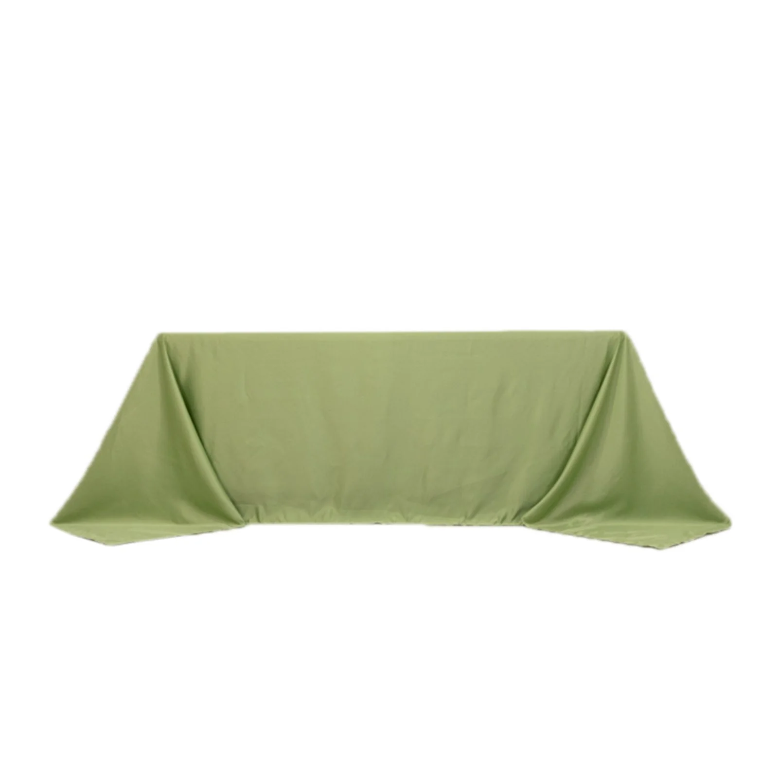 Lamour Satin Rectangle Tablecloth 90"x132" Sage Green - Seamless Table Cover - Image 6