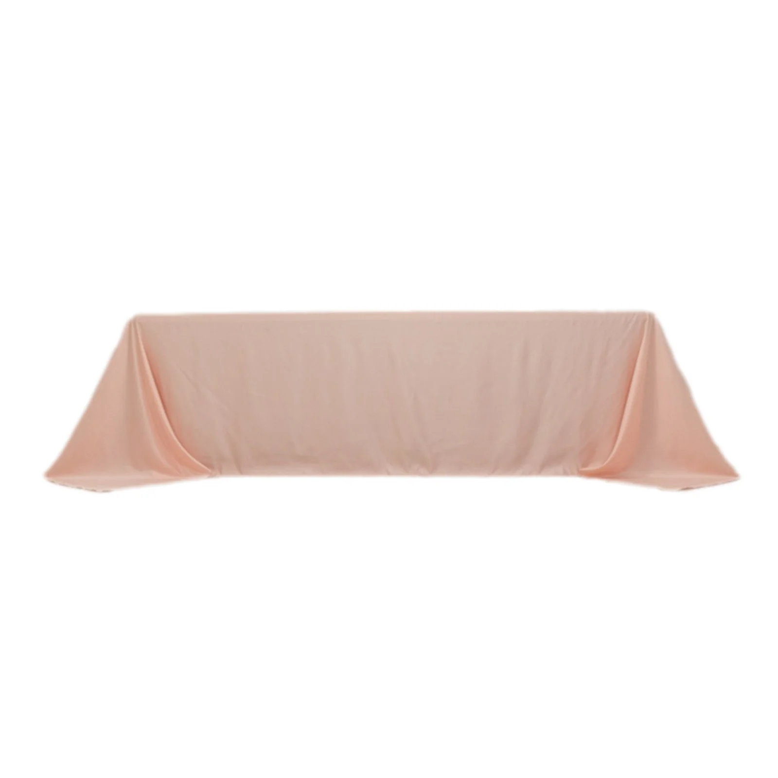 Lamour Satin Rectangle Tablecloth 90"x156" Blush - Soft Sheen Seamless Table Cover - Image 3