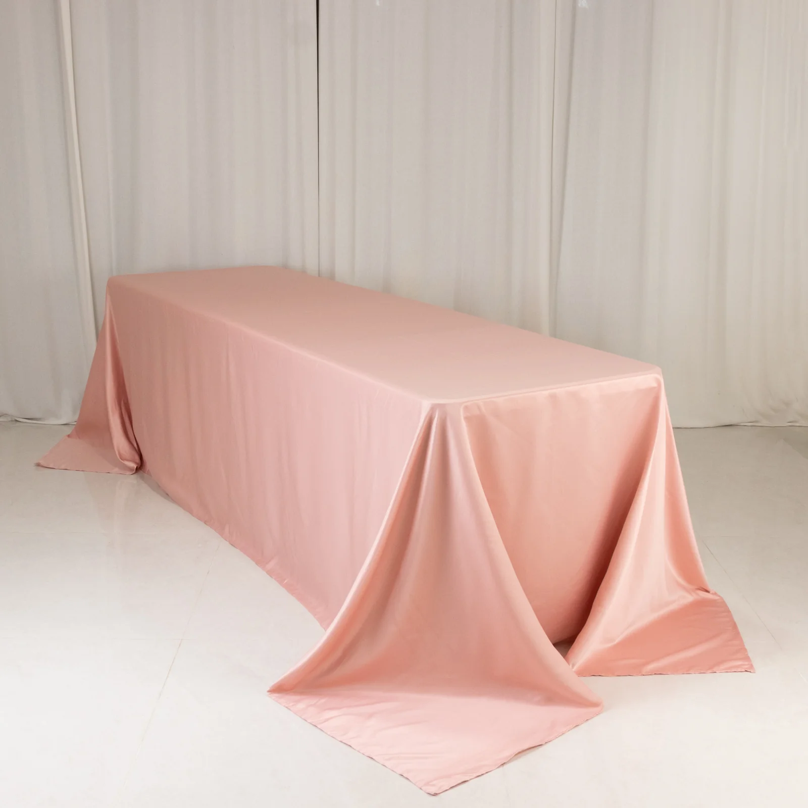 Lamour Satin Rectangle Tablecloth 90"x156" Dusty Rose - Soft Sheen Seamless Table Cover