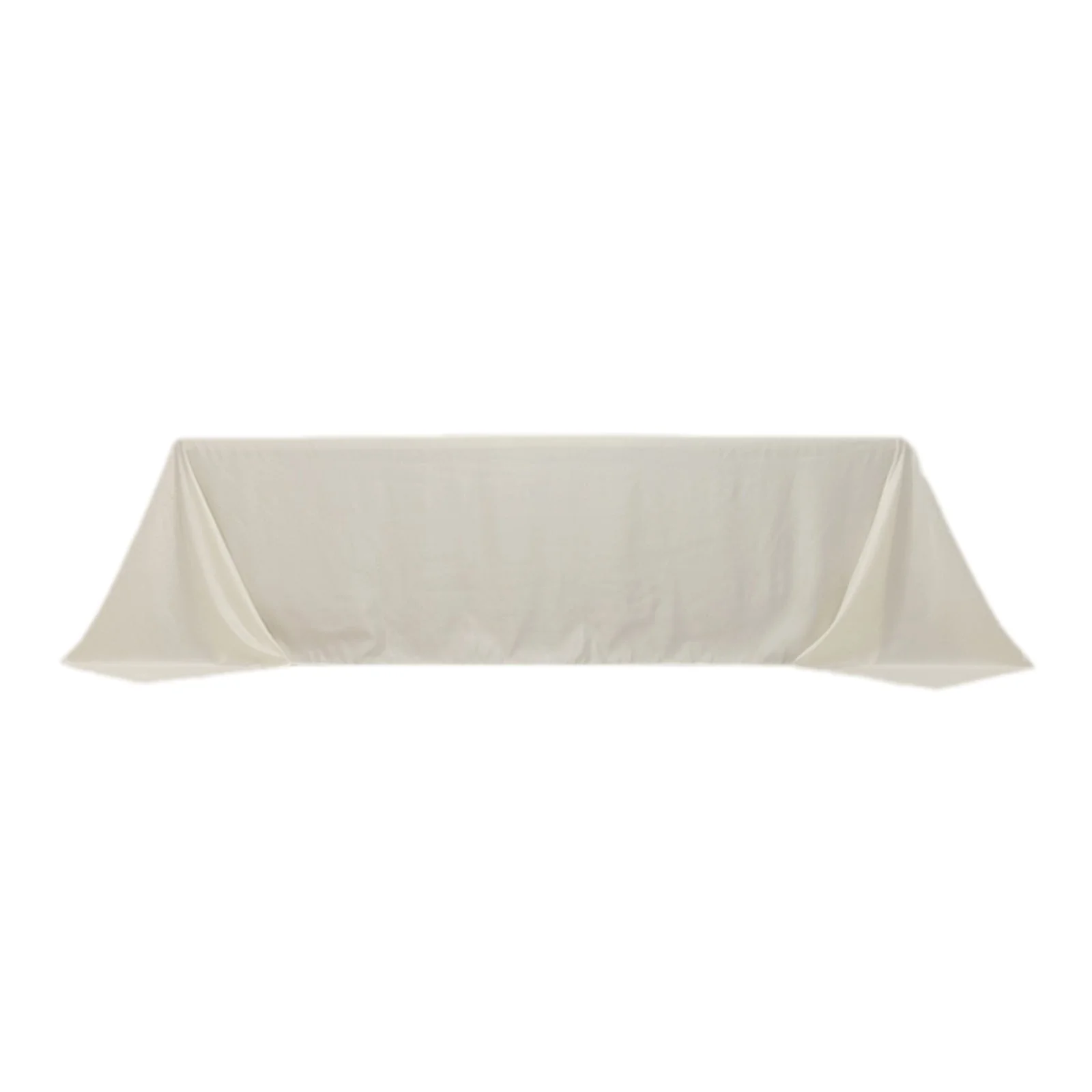 Lamour Satin Rectangle Tablecloth 90"x156" Ivory - Soft Sheen Seamless Table Cover - Image 2