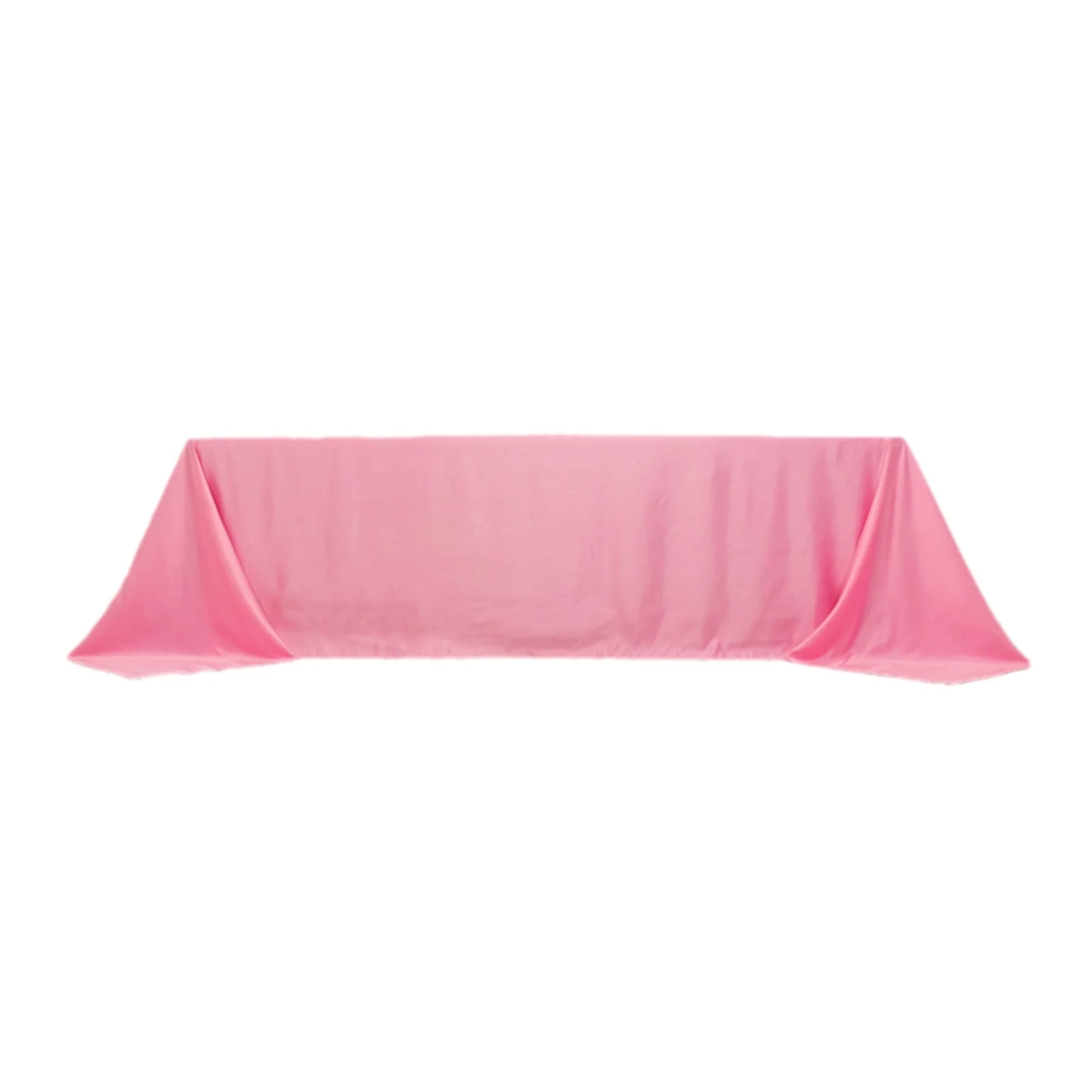 Lamour Satin Rectangle Tablecloth 90"x156" Pink - Soft Sheen Seamless Table Cover - Image 3