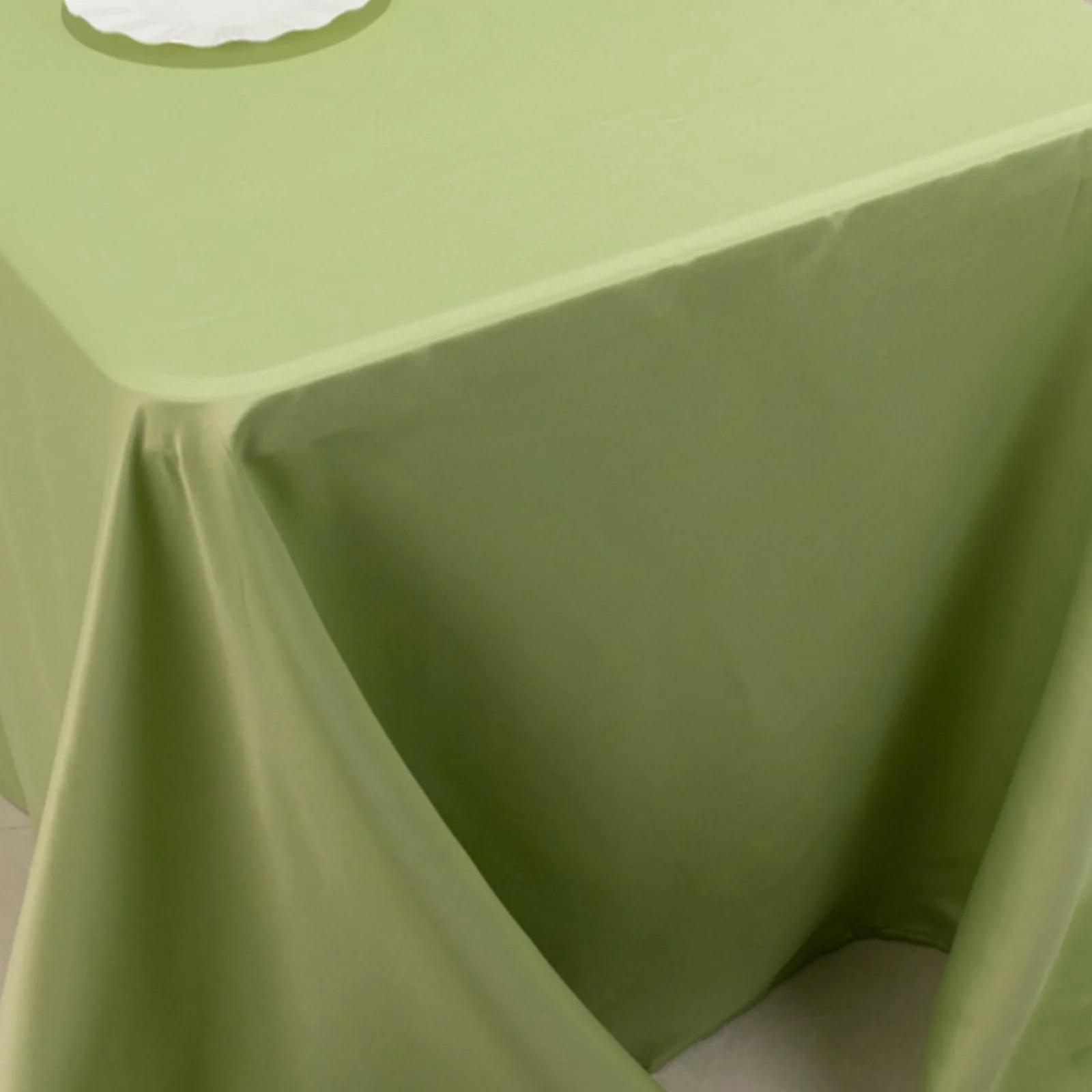 Lamour Satin Rectangle Tablecloth 90"x156" Sage Green - Soft Sheen Seamless Table Cover - Image 5