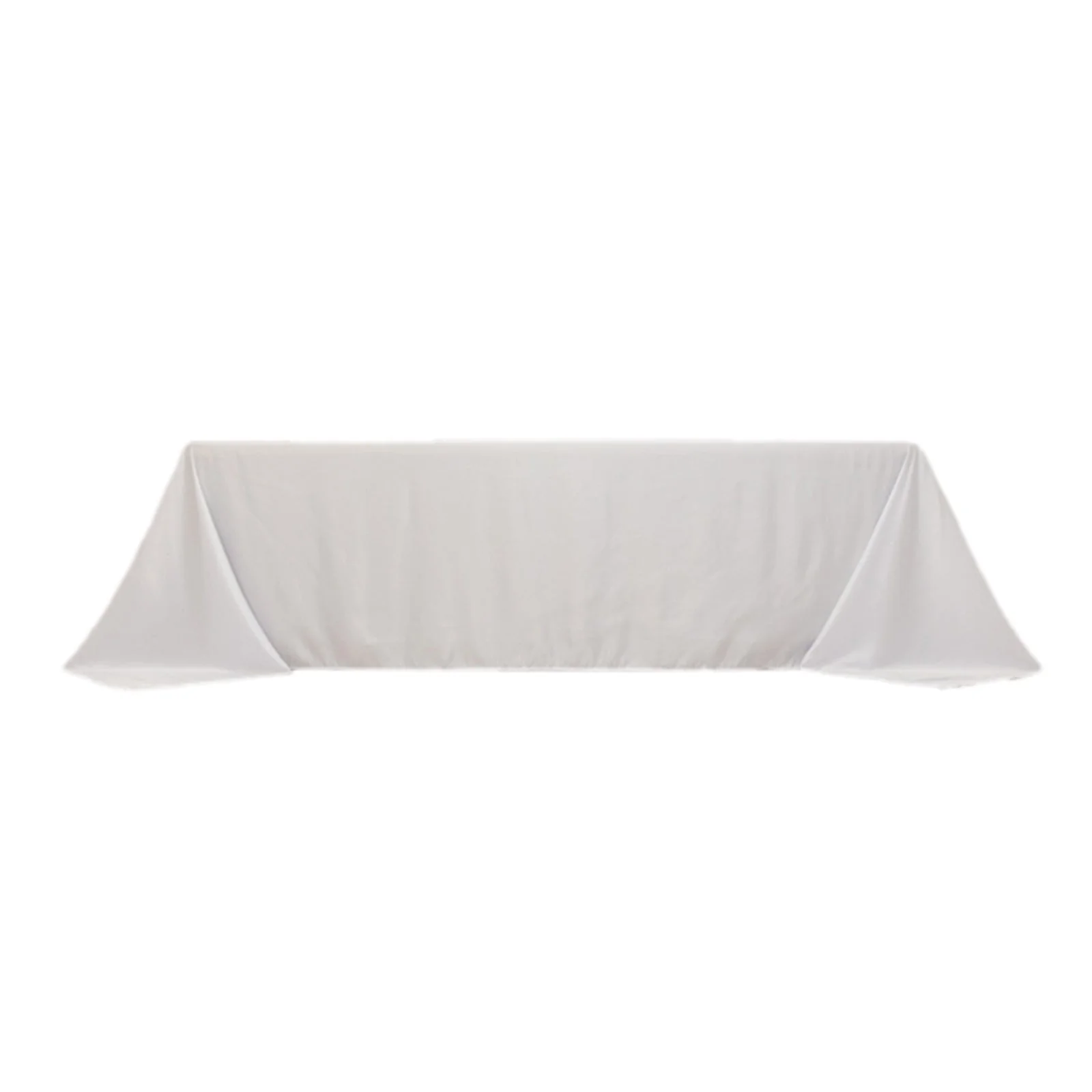 Lamour Satin Rectangle Tablecloth 90"x156" White - Soft Sheen Seamless Table Cover for Casual or Formal Events - Image 3
