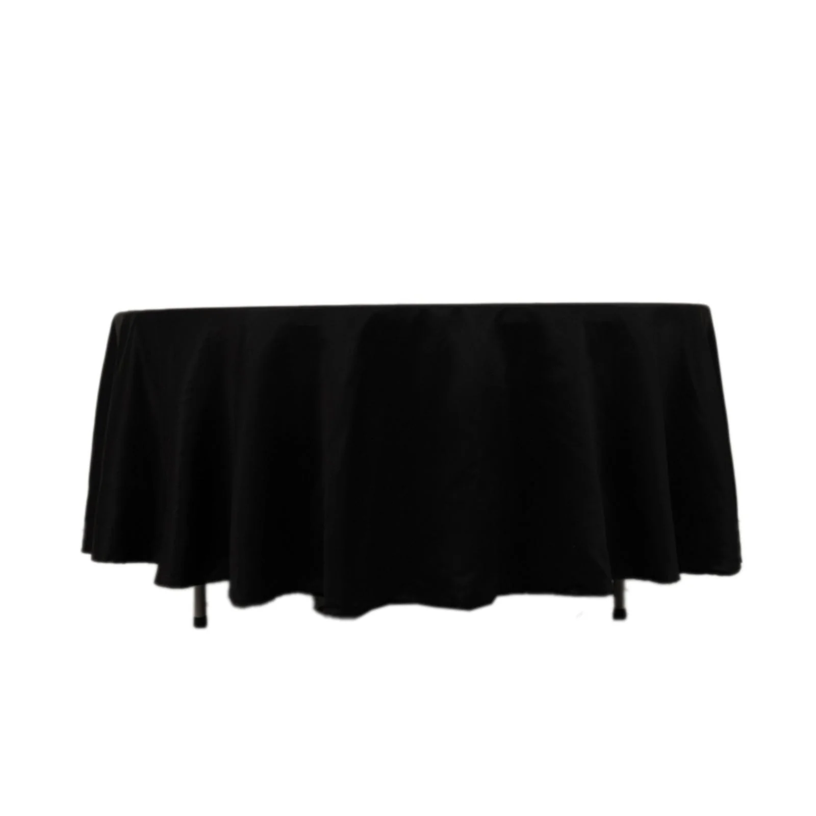 Lamour Satin Round Tablecloth 108" Black - Luxurious Table Cover with Soft Tempered Sheen for High-End Events - Image 7