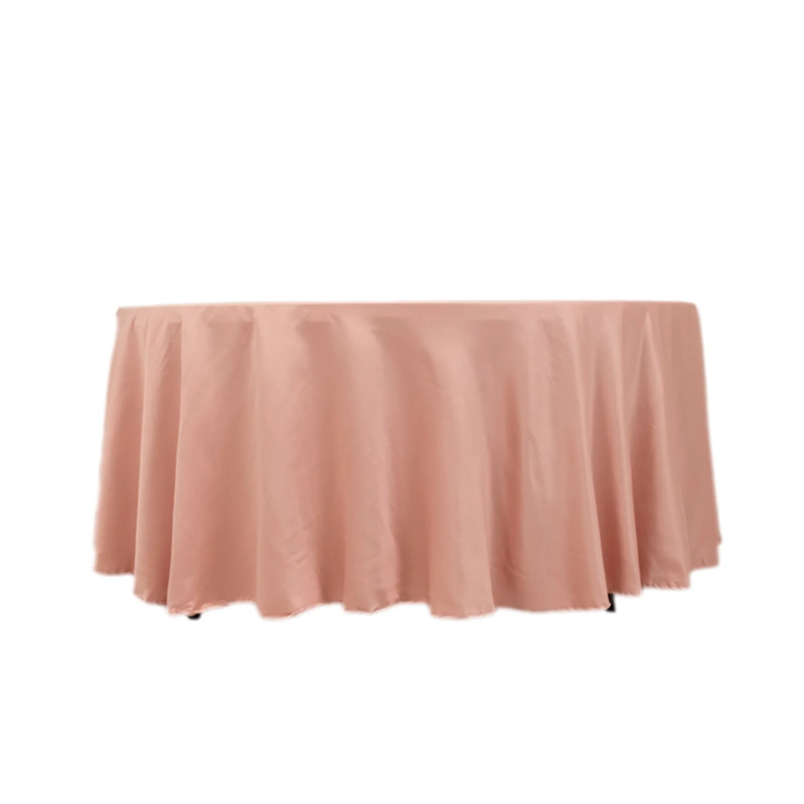 Lamour Satin Round Tablecloth 108" Dusty Rose - Soft Tempered Sheen Table Cover - Image 6