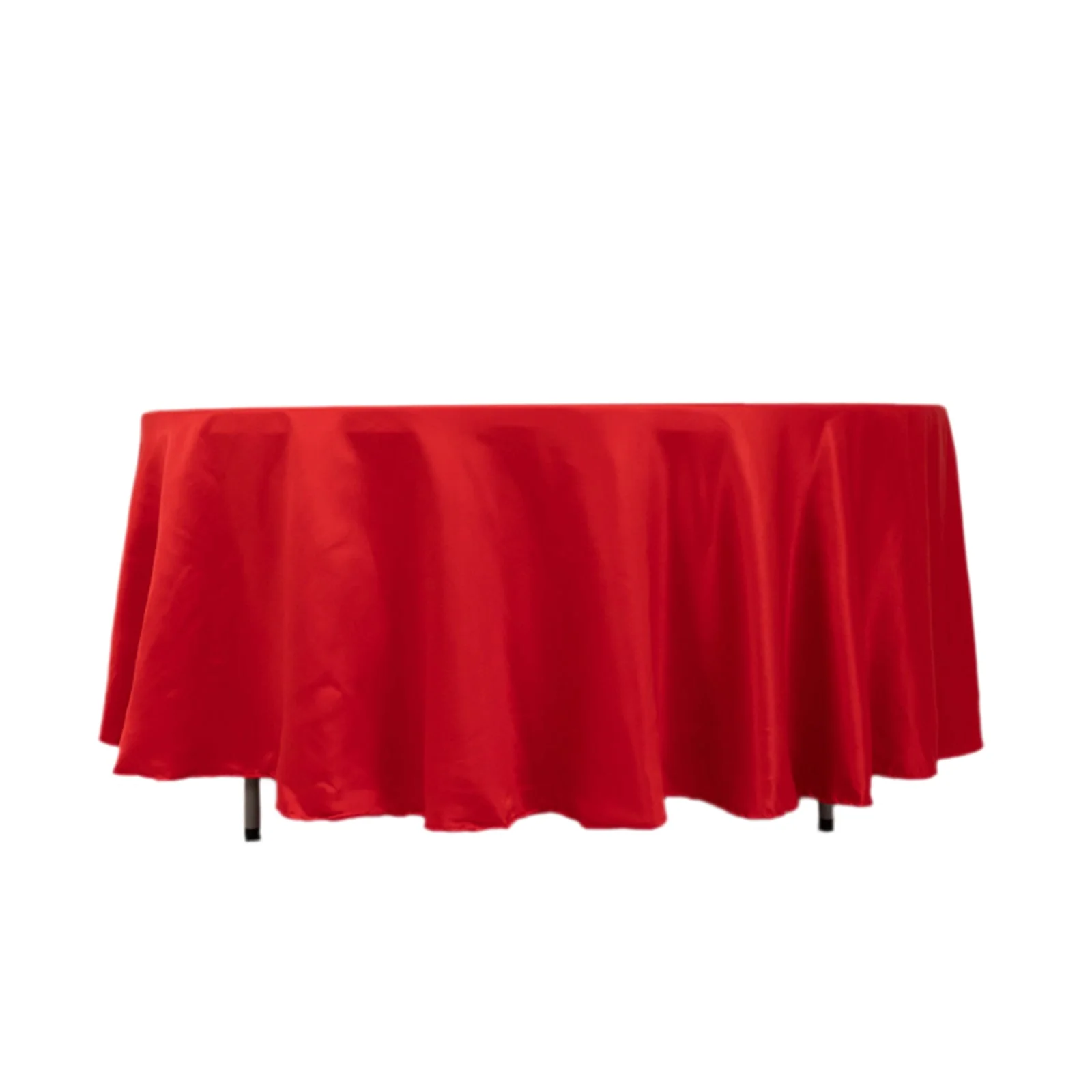 Lamour Satin Round Tablecloth 108" Red - Soft Tempered Sheen Table Cover - Image 6