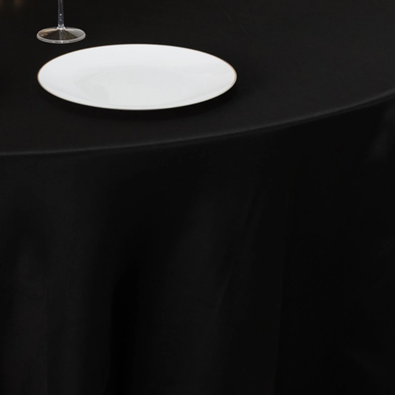 Lamour Satin Round Tablecloth 120" Black - Silk-Like Seamless Table Cover for Exquisite Weddings - Image 5
