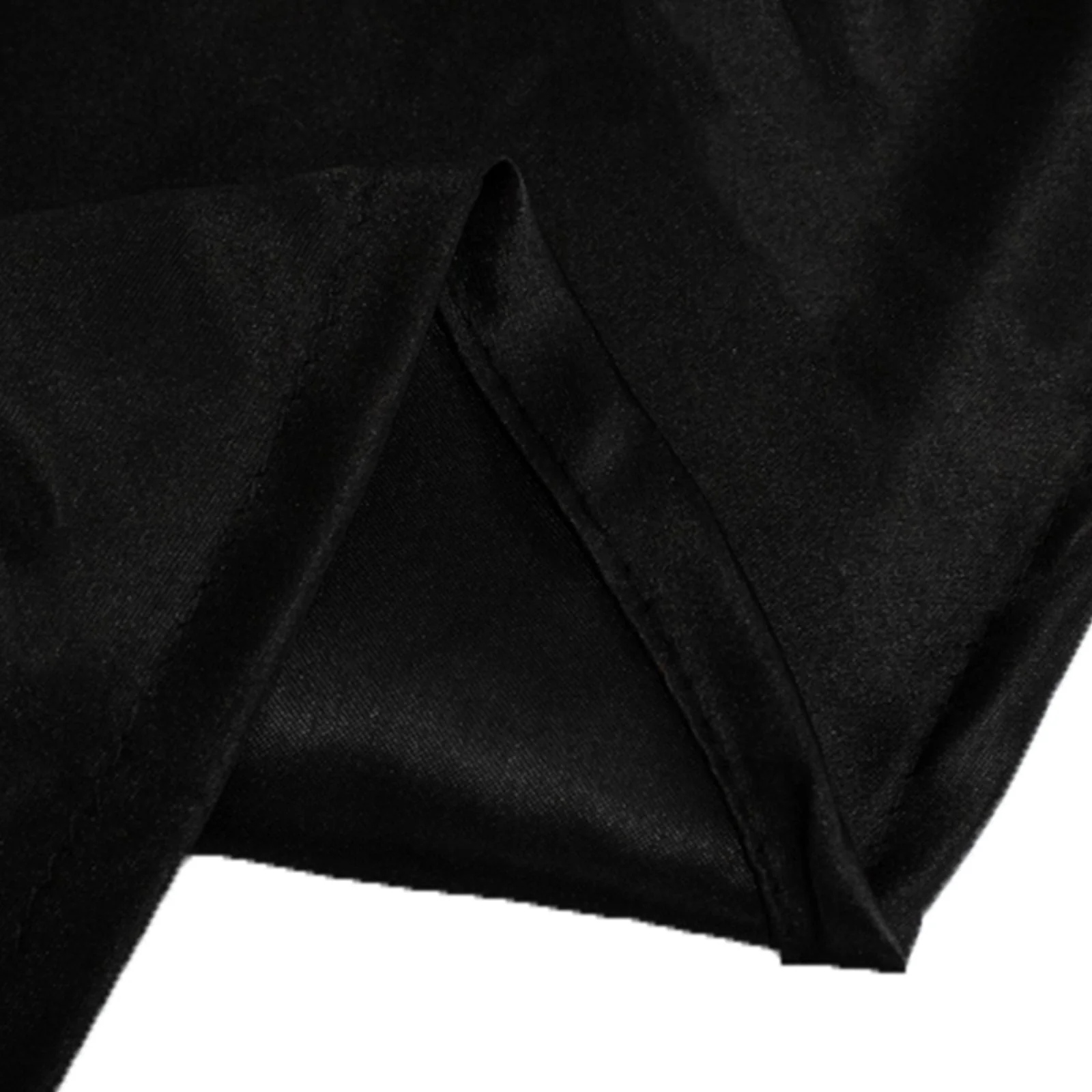 Lamour Satin Round Tablecloth 120" Black - Silk-Like Seamless Table Cover for Exquisite Weddings - Image 6