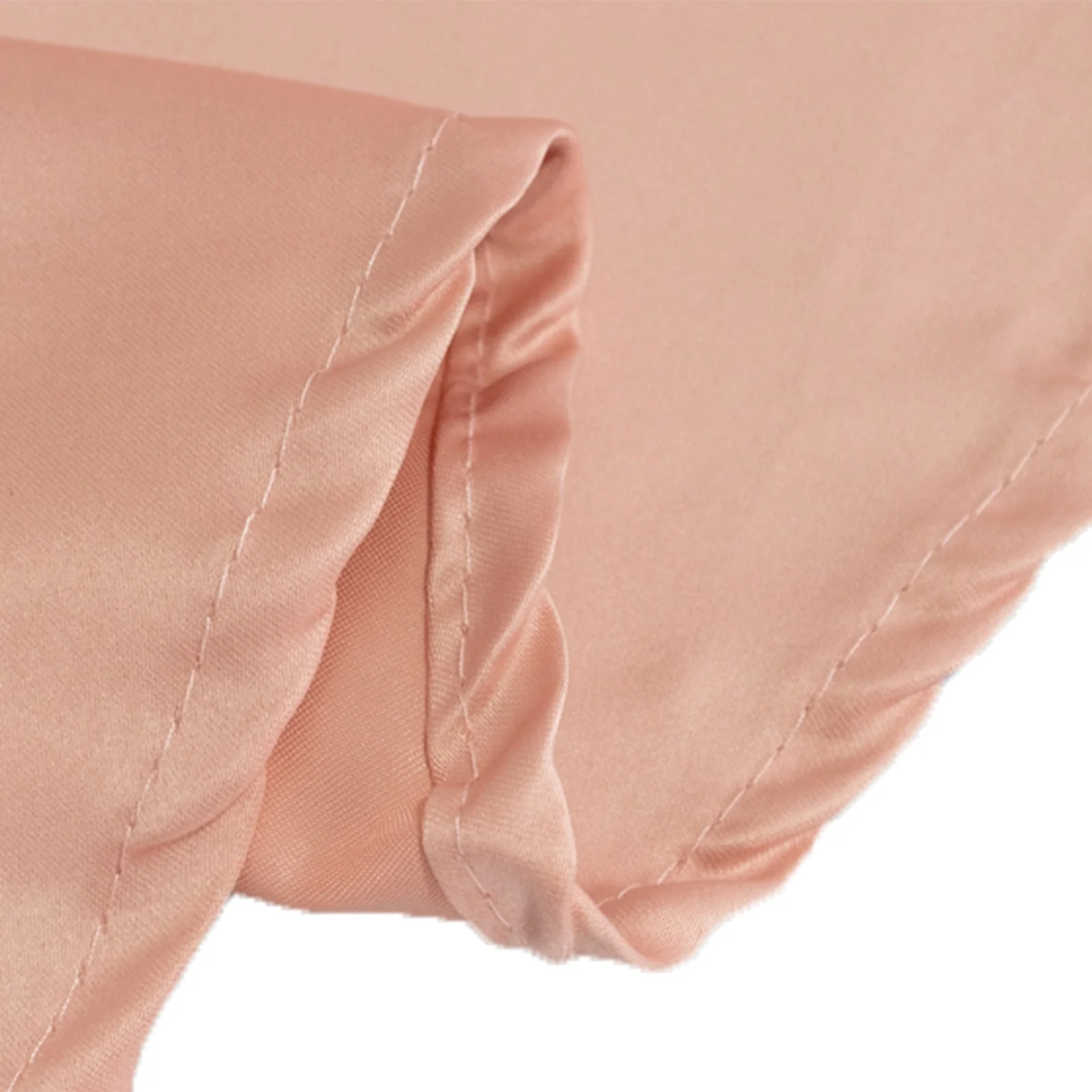 Lamour Satin Round Tablecloth 120" Dusty Rose - Seamless Table Cover - Image 7