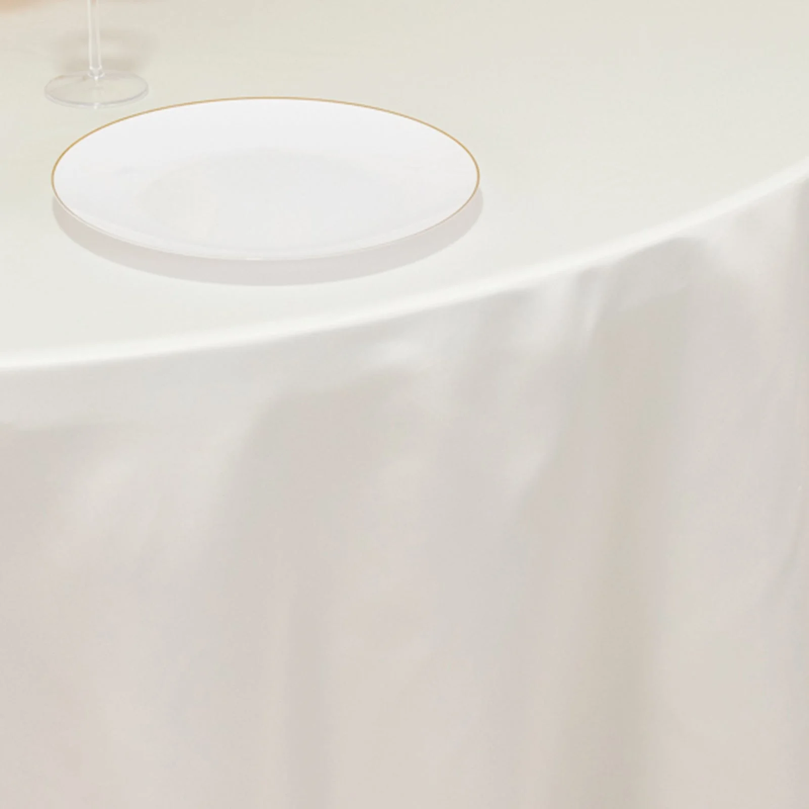 Lamour Satin Round Tablecloth 120" Ivory - Silk-Like Seamless Table Cover for Exquisite Weddings - Image 6