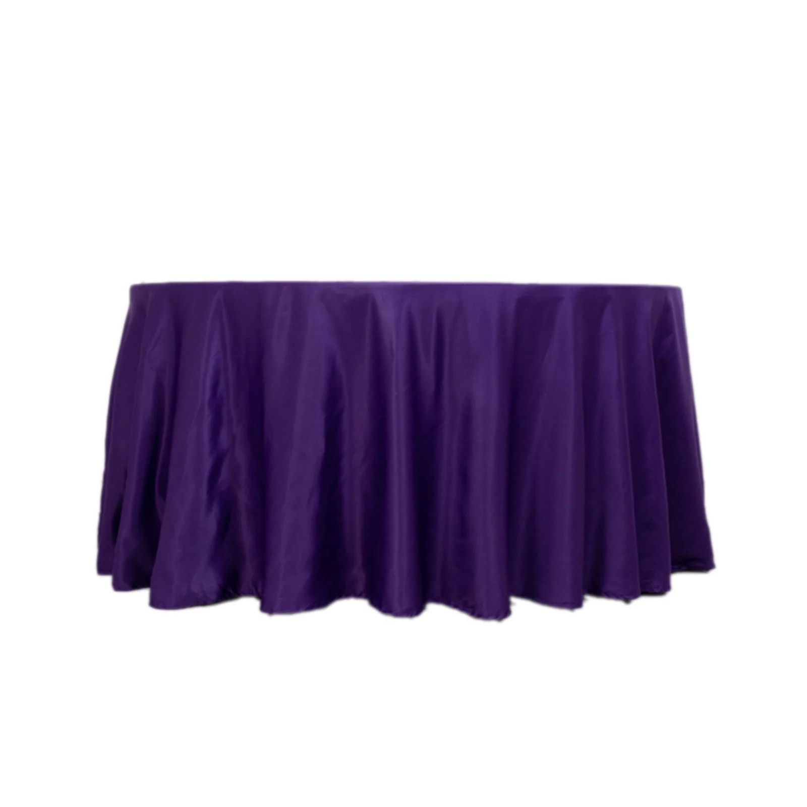 Lamour Satin Round Tablecloth 120" Purple - Seamless Table Cover - Image 5