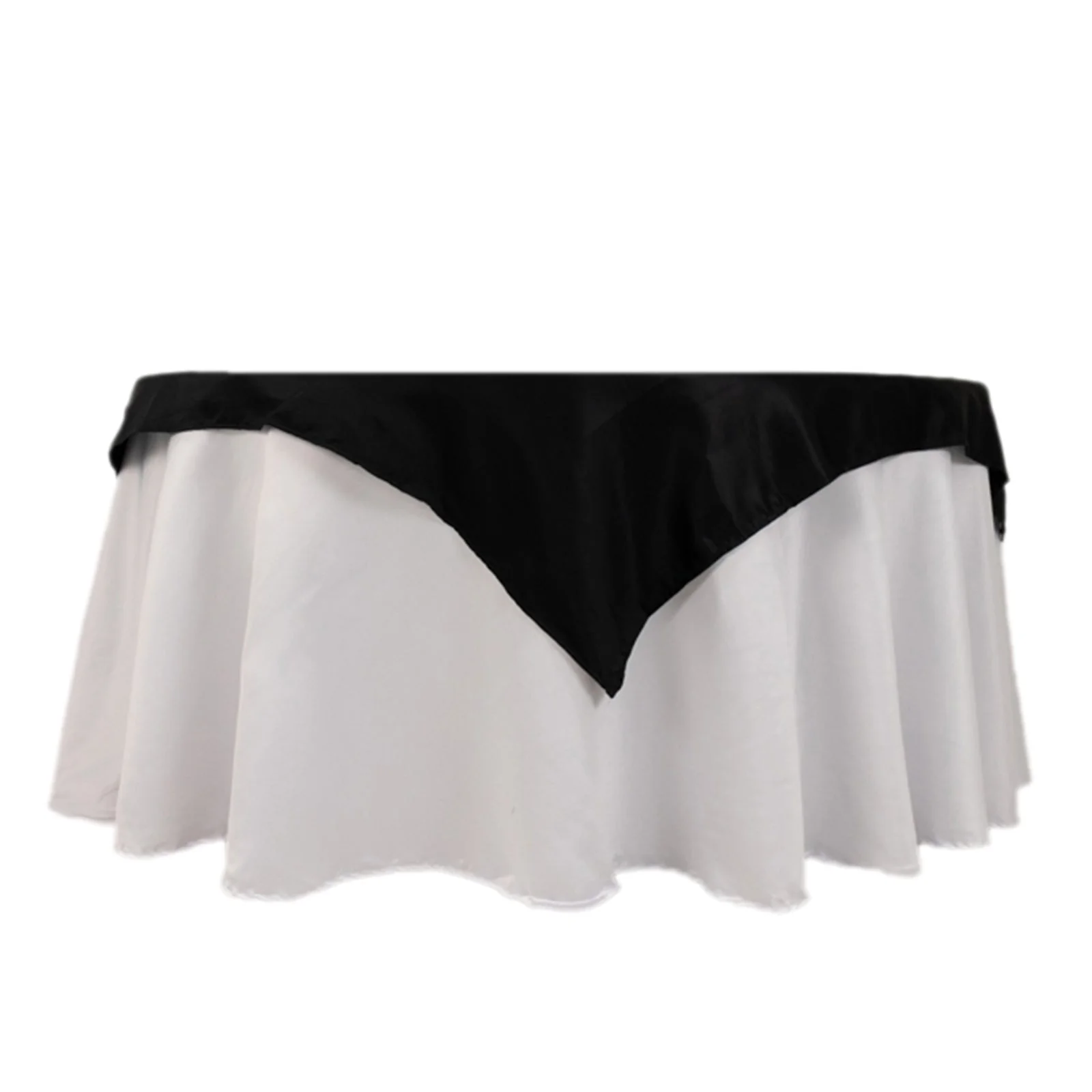 Lamour Satin Square Table Overlay 54"x54" Black - Classy Table Topper with Soft Tempered Sheen for Upscale Occasions - Image 3