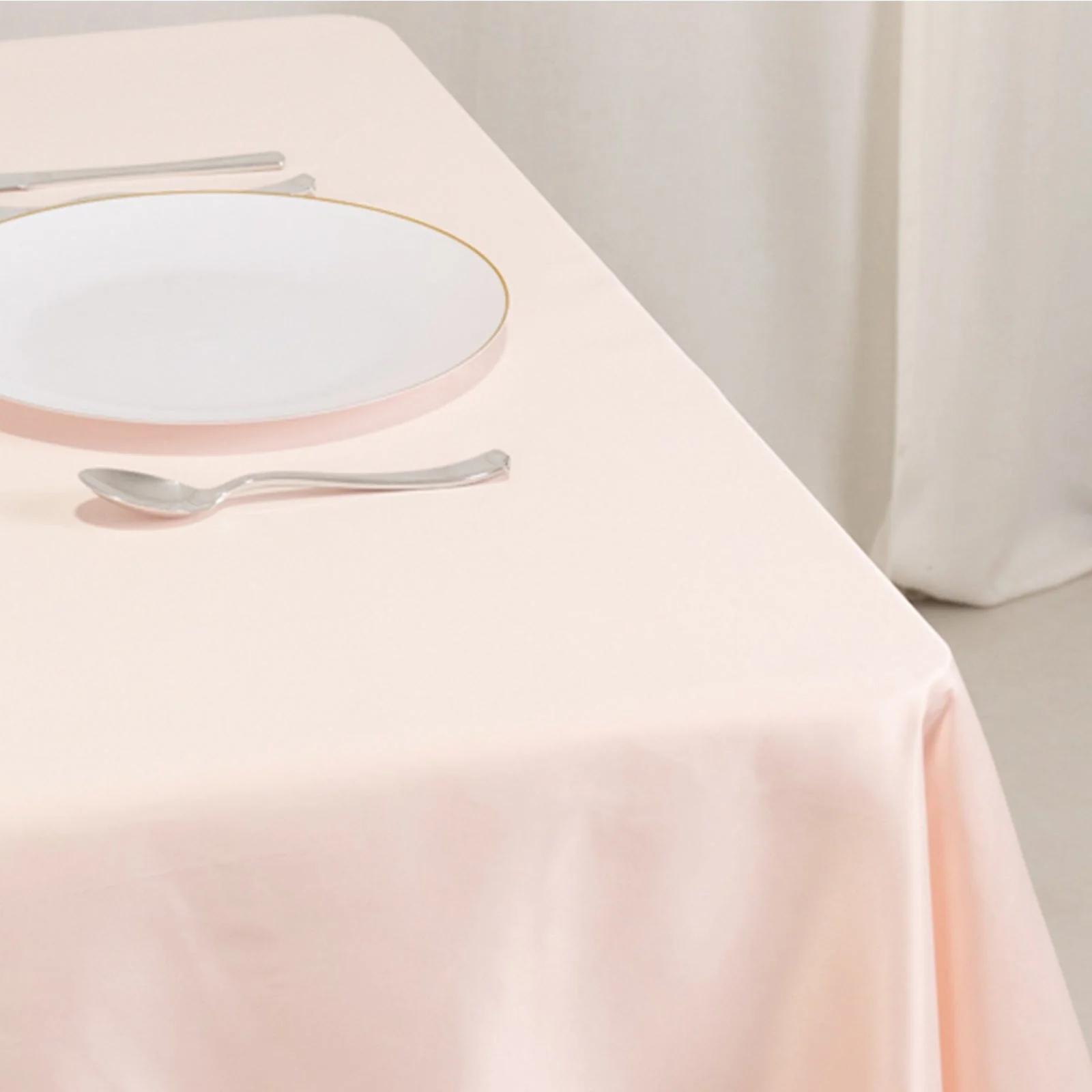 Lamour Satin Square Table Overlay 54"x54" Blush - Soft Tempered Sheen Table Topper - Image 5