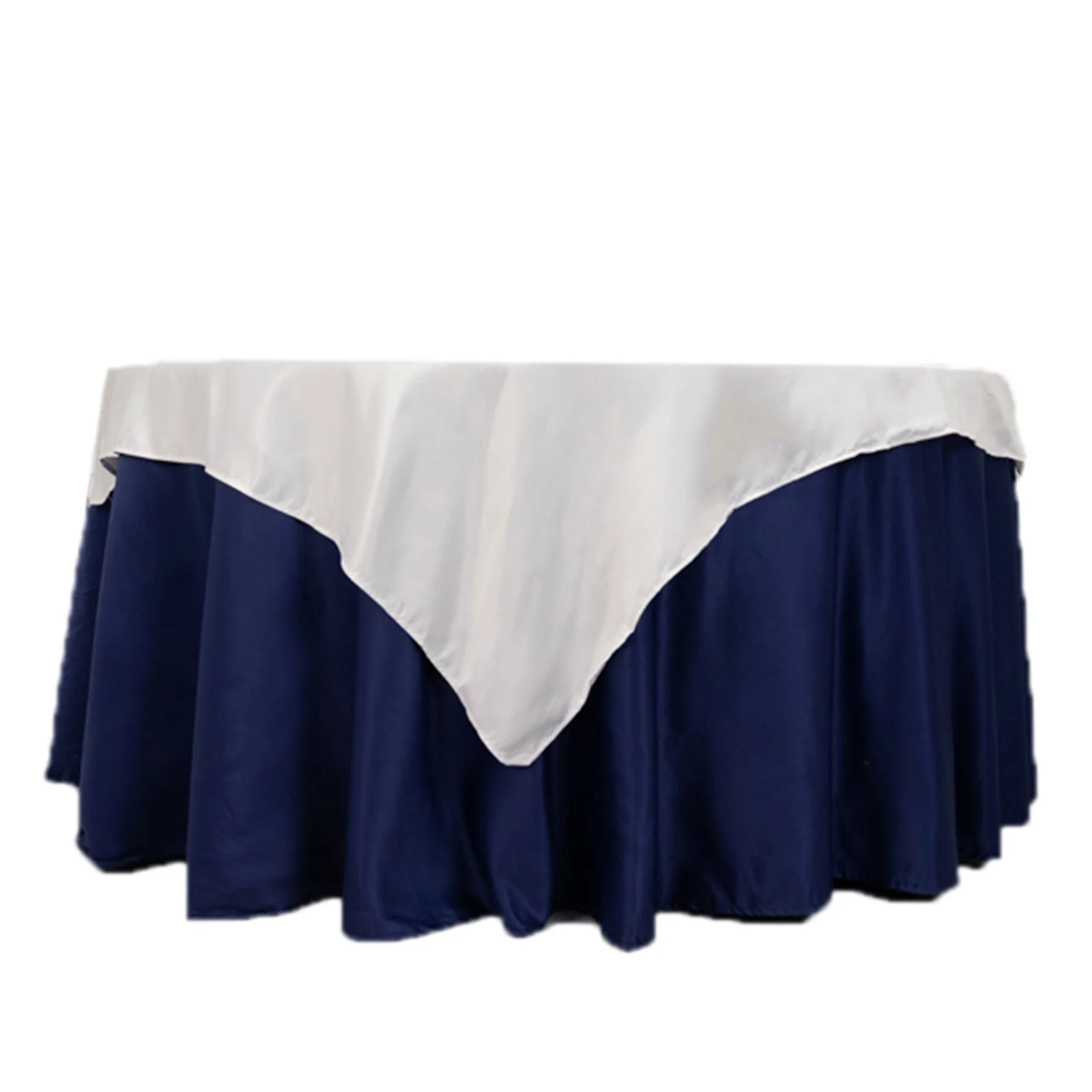 Lamour Satin Square Table Overlay 54"x54" White - Classy Table Topper with Soft Tempered Sheen for Upscale Occasions - Image 3