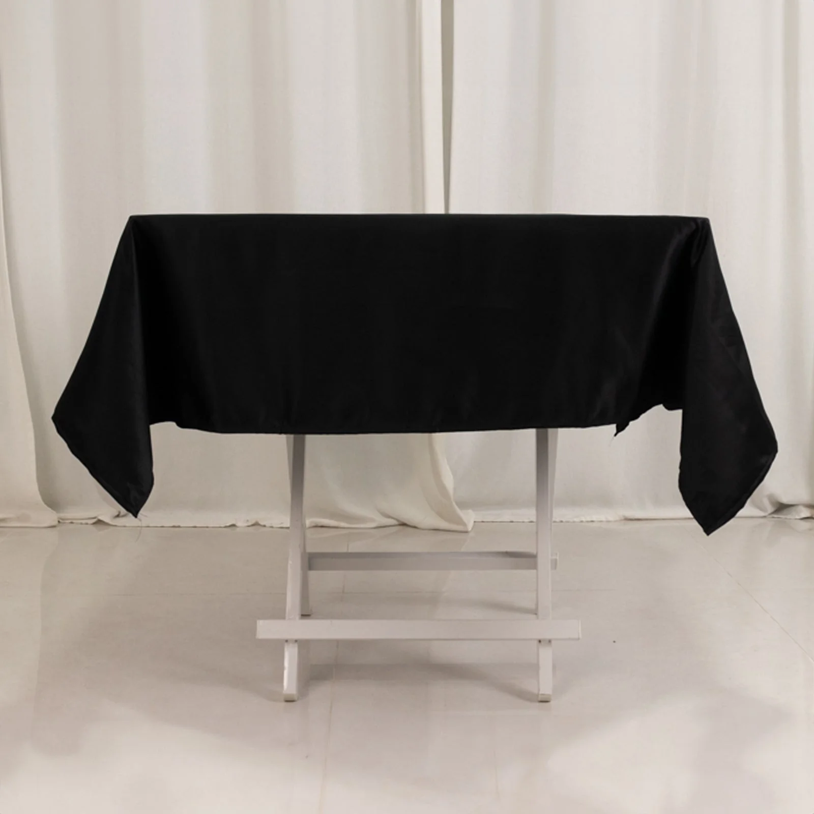 Lamour Satin Square Tablecloth 54"x54" Black - Classy Table Cover with Soft Tempered Sheen for Upscale Occasions - Image 8