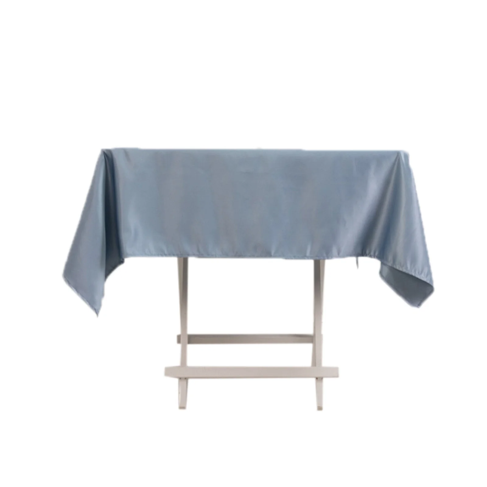 Lamour Satin Square Tablecloth 54"x54" Dusty Blue - Classy Silk-Like Table Cover - Image 8
