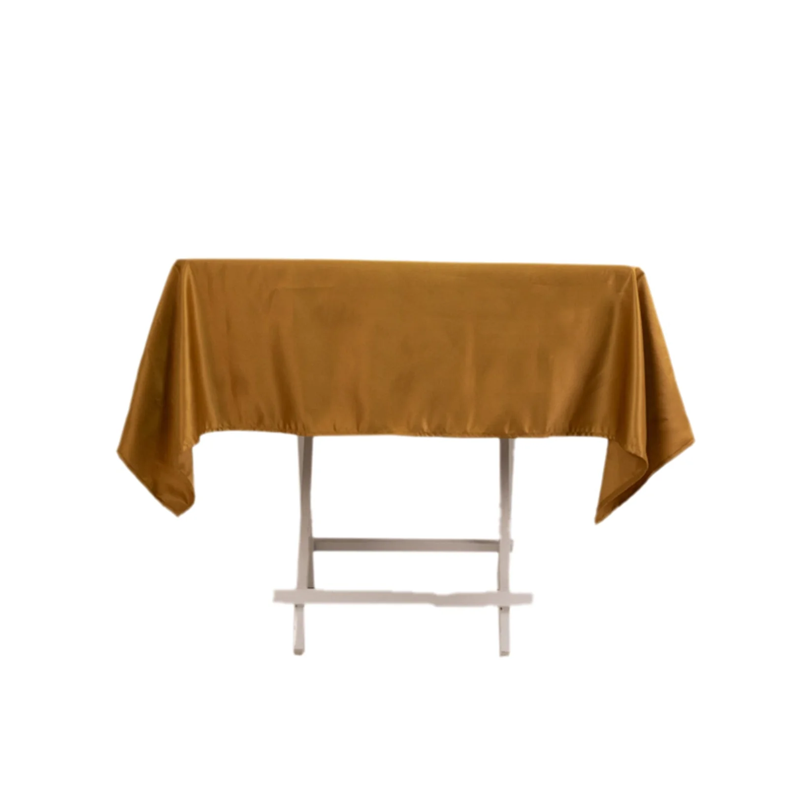 Lamour Satin Square Tablecloth 54"x54" Gold - Classy Table Cover with Soft Tempered Sheen for Upscale Occasions - Image 7