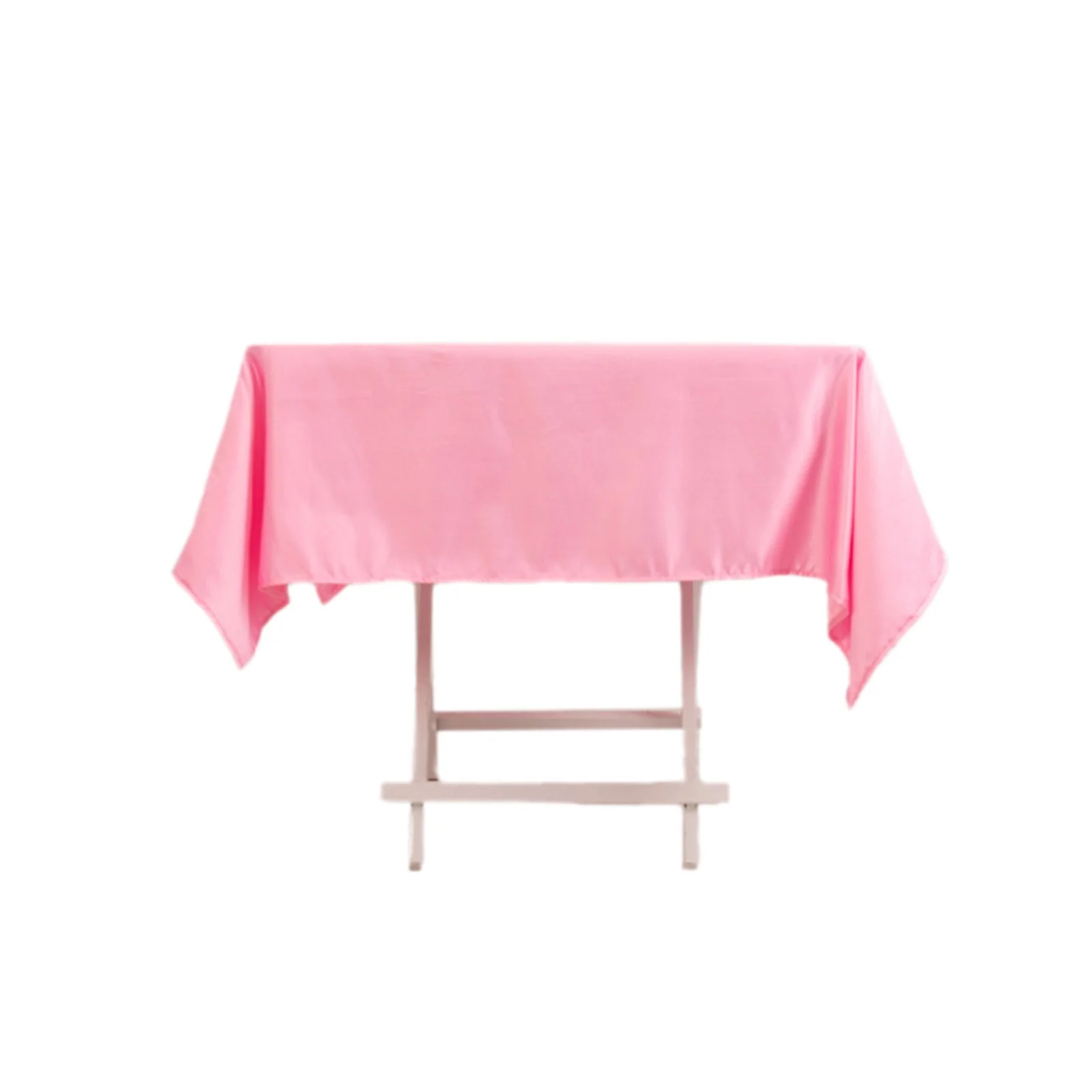 Lamour Satin Square Tablecloth 54"x54" Pink - Classy Silk-Like Table Cover - Image 7