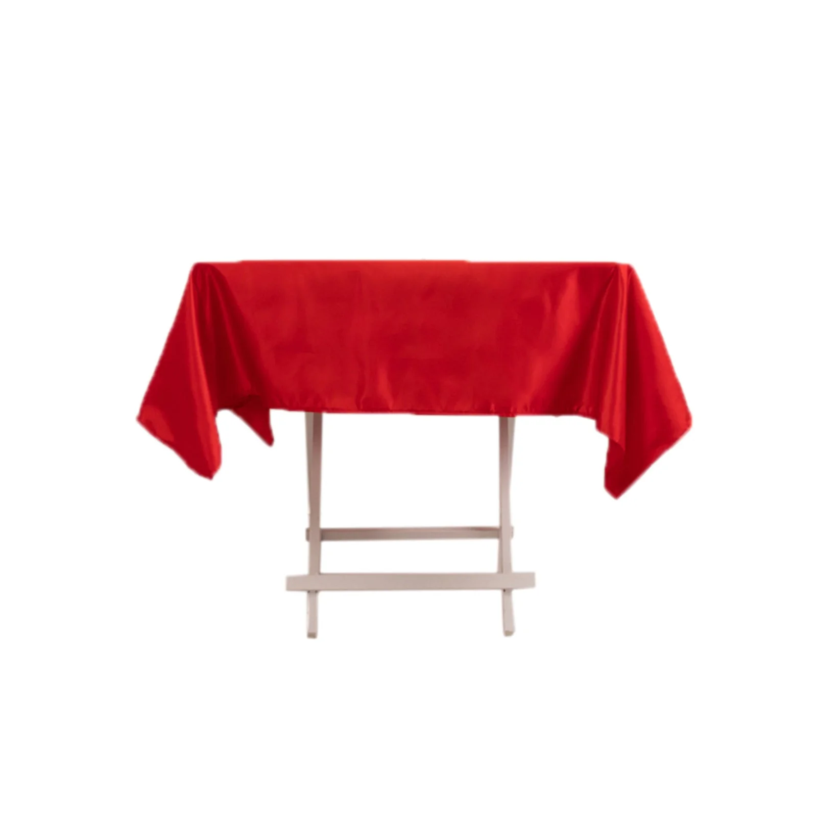 Lamour Satin Square Tablecloth 54"x54" Red - Classy Silk-Like Table Cover - Image 7