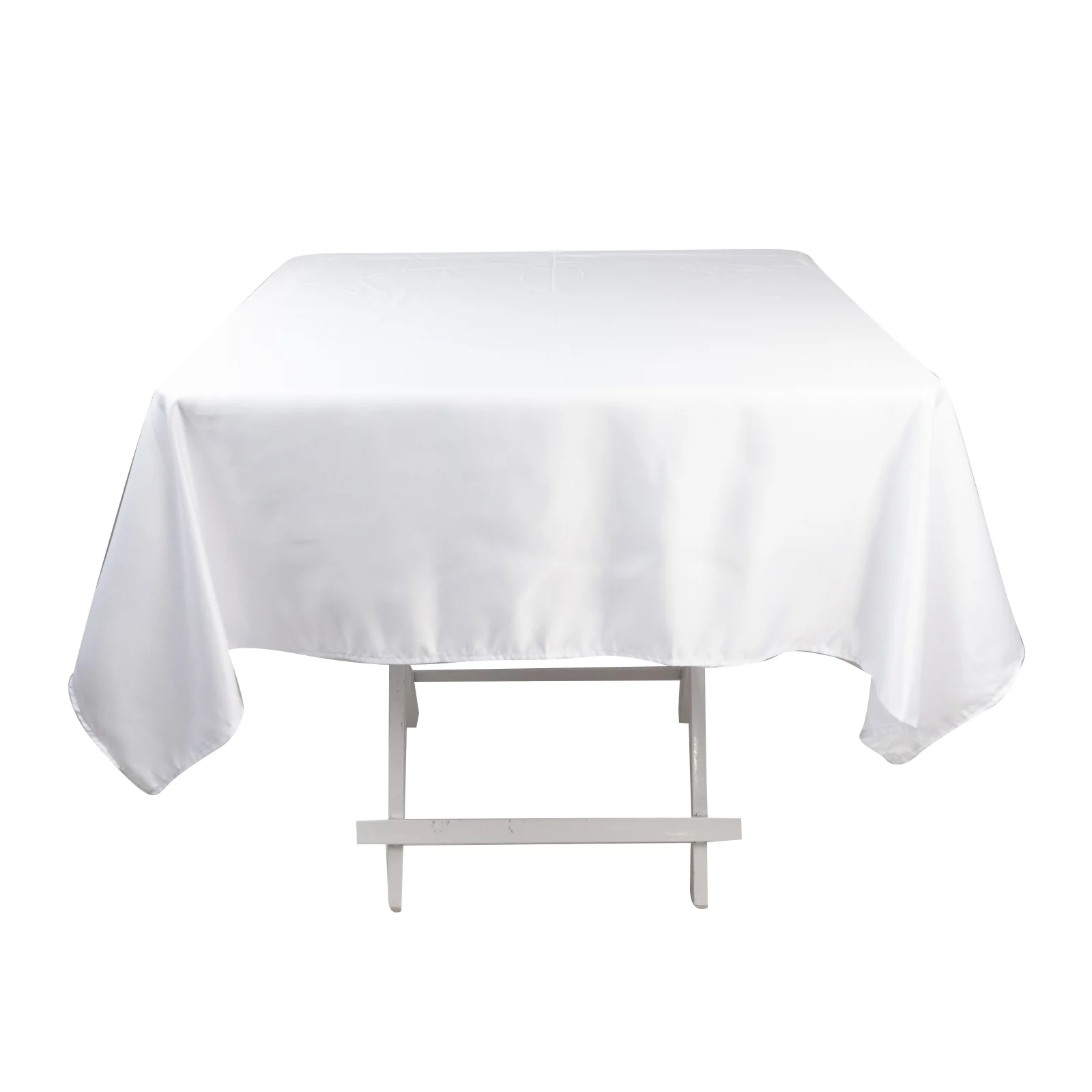 Lamour Satin Square Tablecloth 54"x54" White - Classy Table Cover with Soft Tempered Sheen for Upscale Occasions - Image 3