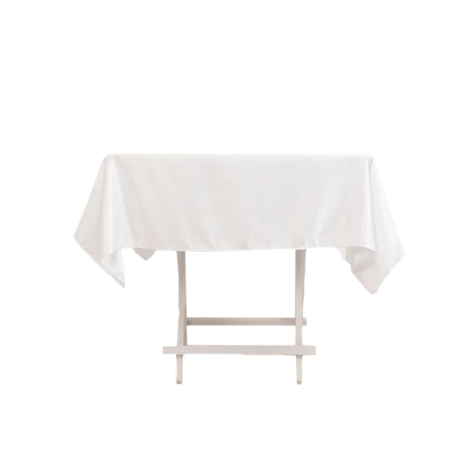 Lamour Satin Square Tablecloth 54"x54" White - Classy Table Cover with Soft Tempered Sheen for Upscale Occasions - Image 6