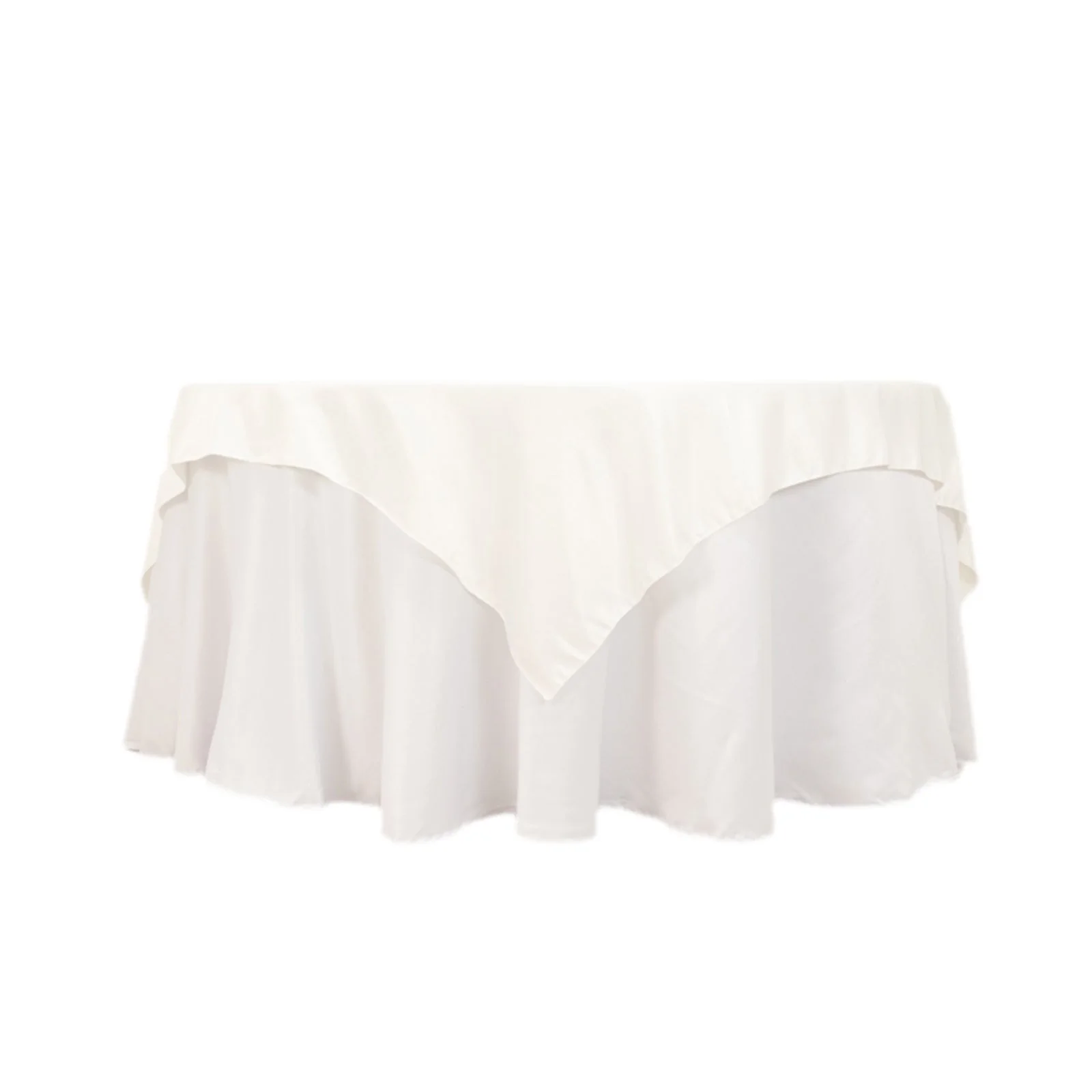 Lamour Satin Table Overlay 72"x72" Ivory with Smooth Finish - Image 6