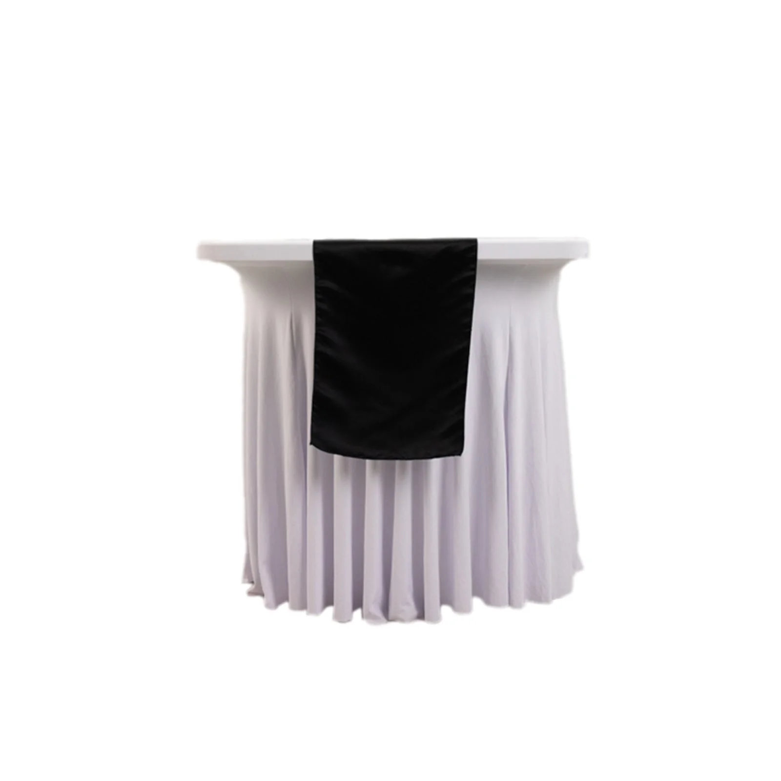 Lamour Satin Table Runner 12"x108" Black - Smooth & Lustrous Wedding Decor - Image 6