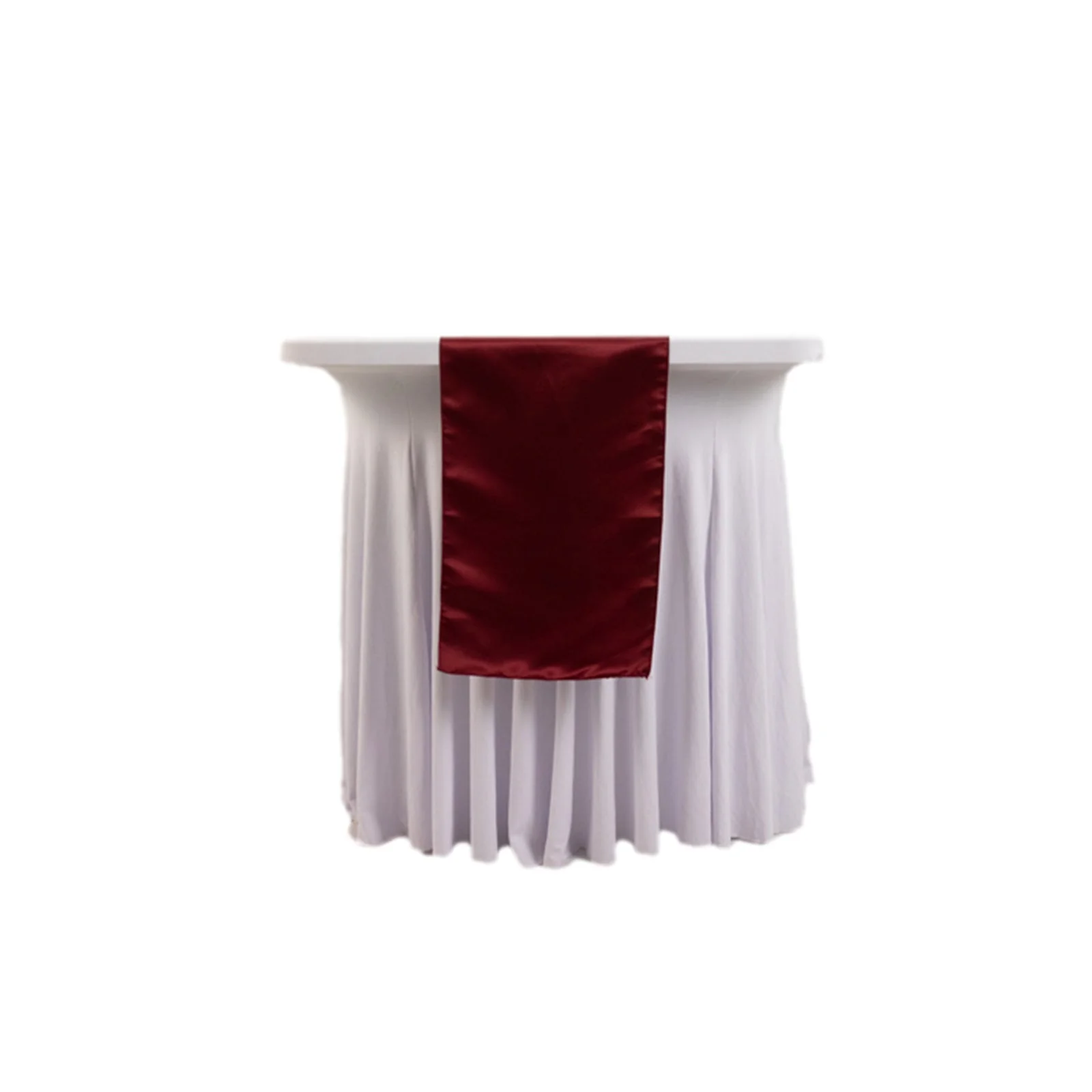 Lamour Satin Table Runner 12"x108" Burgundy - Lustrous Wedding Decor - Image 6