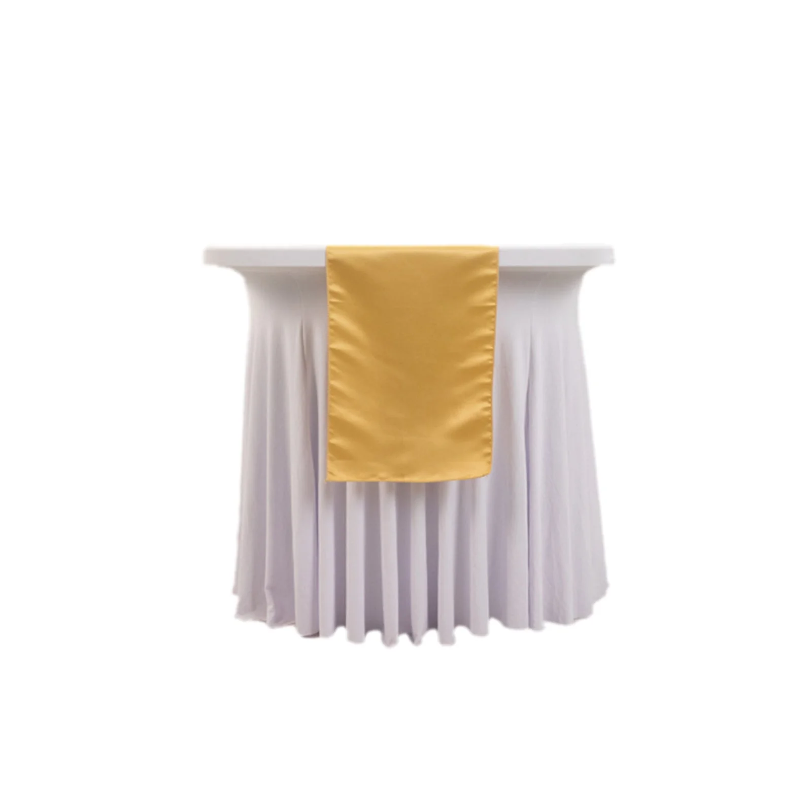 Lamour Satin Table Runner 12"x108" Champagne - Lustrous Wedding Decor - Image 6
