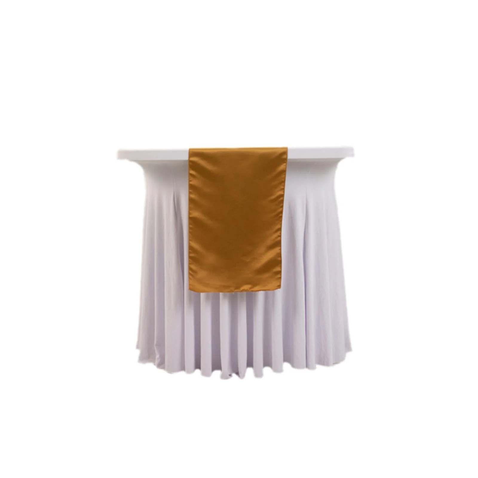 Lamour Satin Table Runner 12"x108" Gold - Smooth & Lustrous Wedding Decor - Image 7