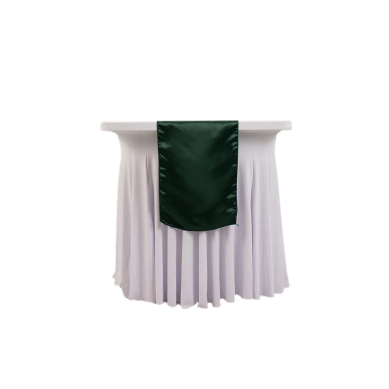 Lamour Satin Table Runner 12"x108" Hunter Emerald Green - Lustrous Wedding Decor - Image 6