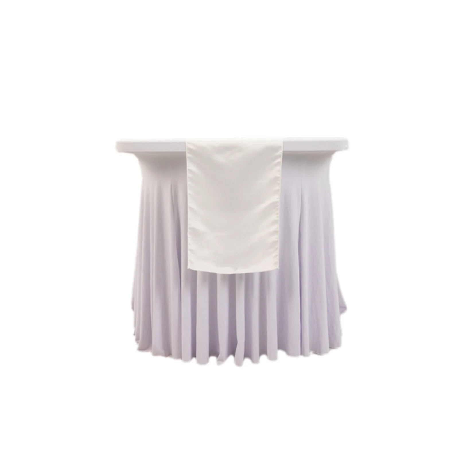 Lamour Satin Table Runner 12"x108" Ivory - Lustrous Wedding Decor - Image 7