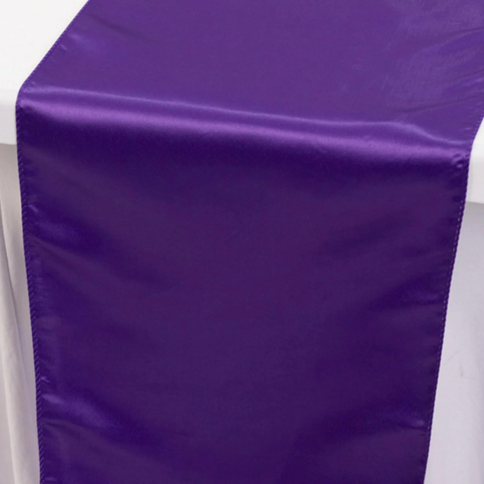 Lamour Satin Table Runner 12"x108" Purple - Lustrous Wedding Decor - Image 7