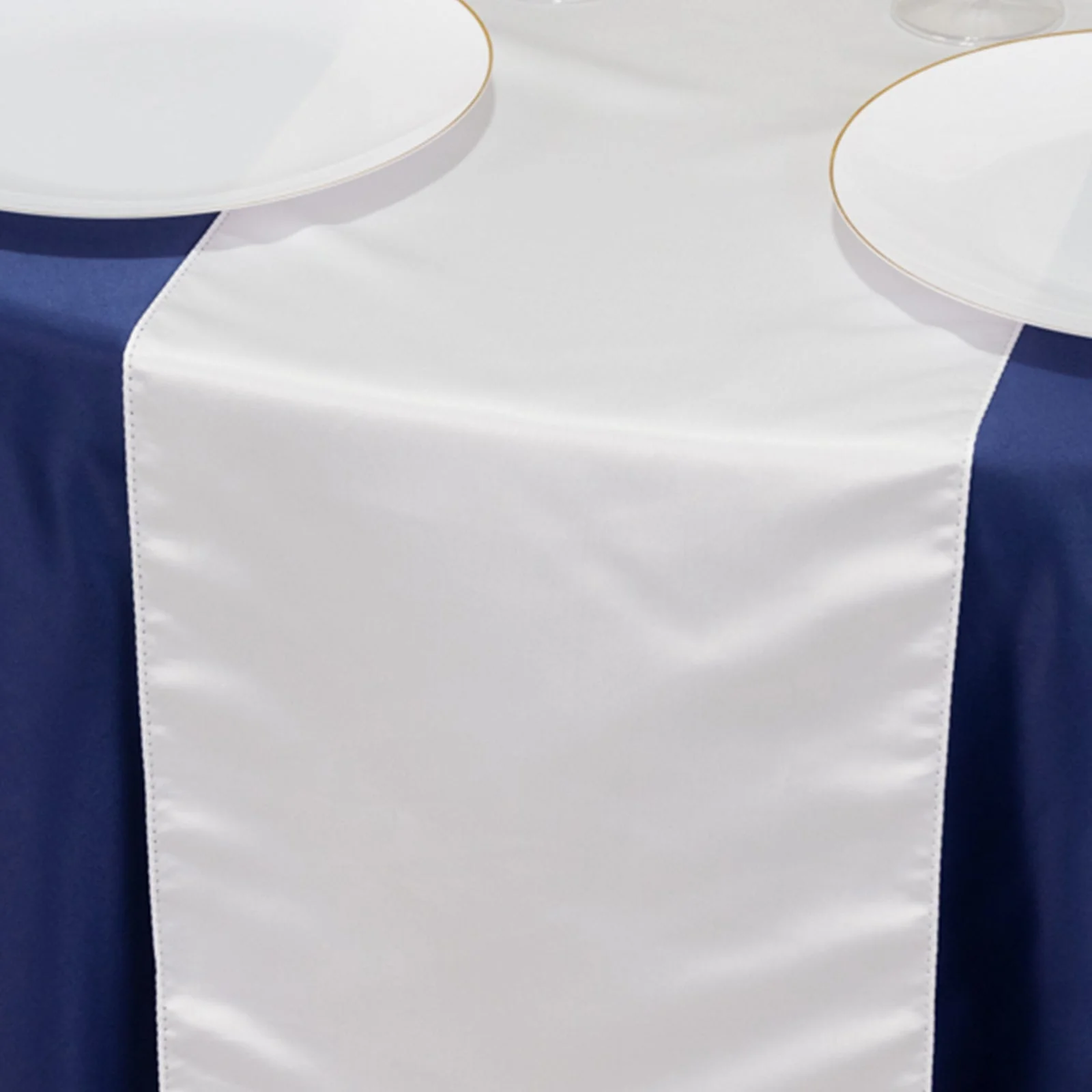 Lamour Satin Table Runner 12"x108" White - Smooth & Lustrous Wedding Decor - Image 3