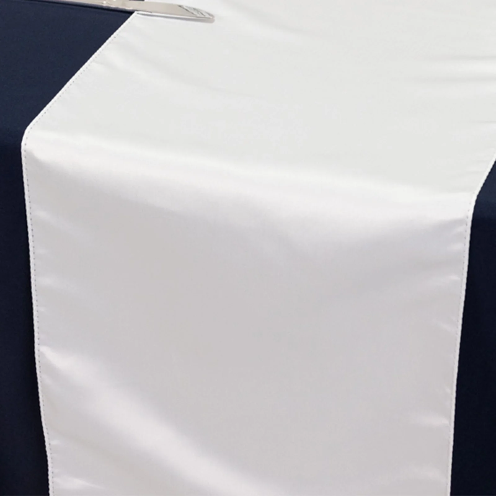 Lamour Satin Table Runner 12"x108" White - Smooth & Lustrous Wedding Decor - Image 7