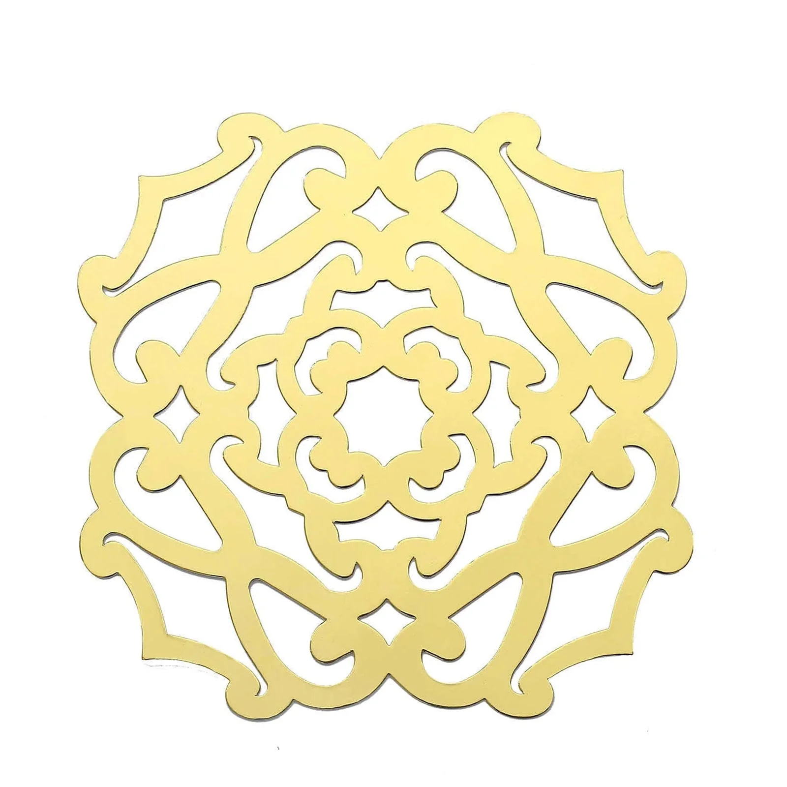 6-Pack Disposable Table Placemats 13" Metallic Gold Laser Cut Flower Design - 700GSM Cardboard Placemats for Upscale Occasions - Image 7