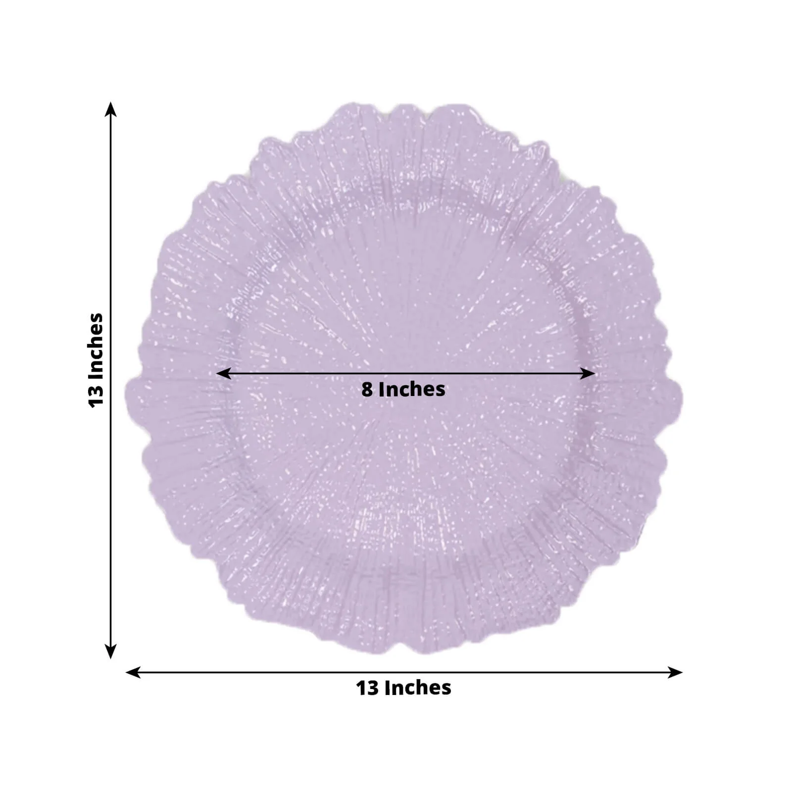 6-Pack Acrylic Plastic Charger Plates 13" Round Lavender Lilac Reef Design - Decorative Dinner Charger Tableware - Image 2