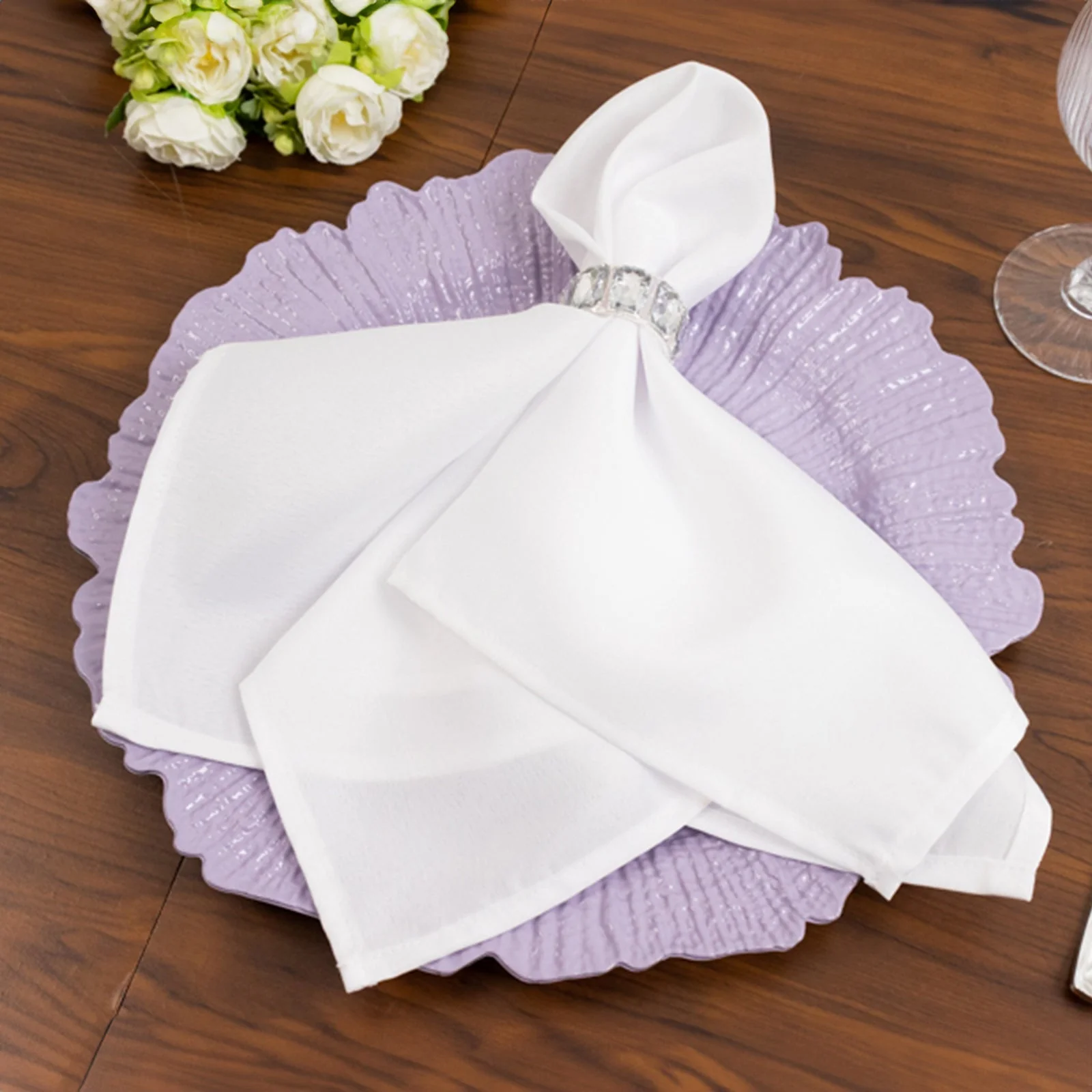 6-Pack Acrylic Plastic Charger Plates 13" Round Lavender Lilac Reef Design - Decorative Dinner Charger Tableware - Image 3