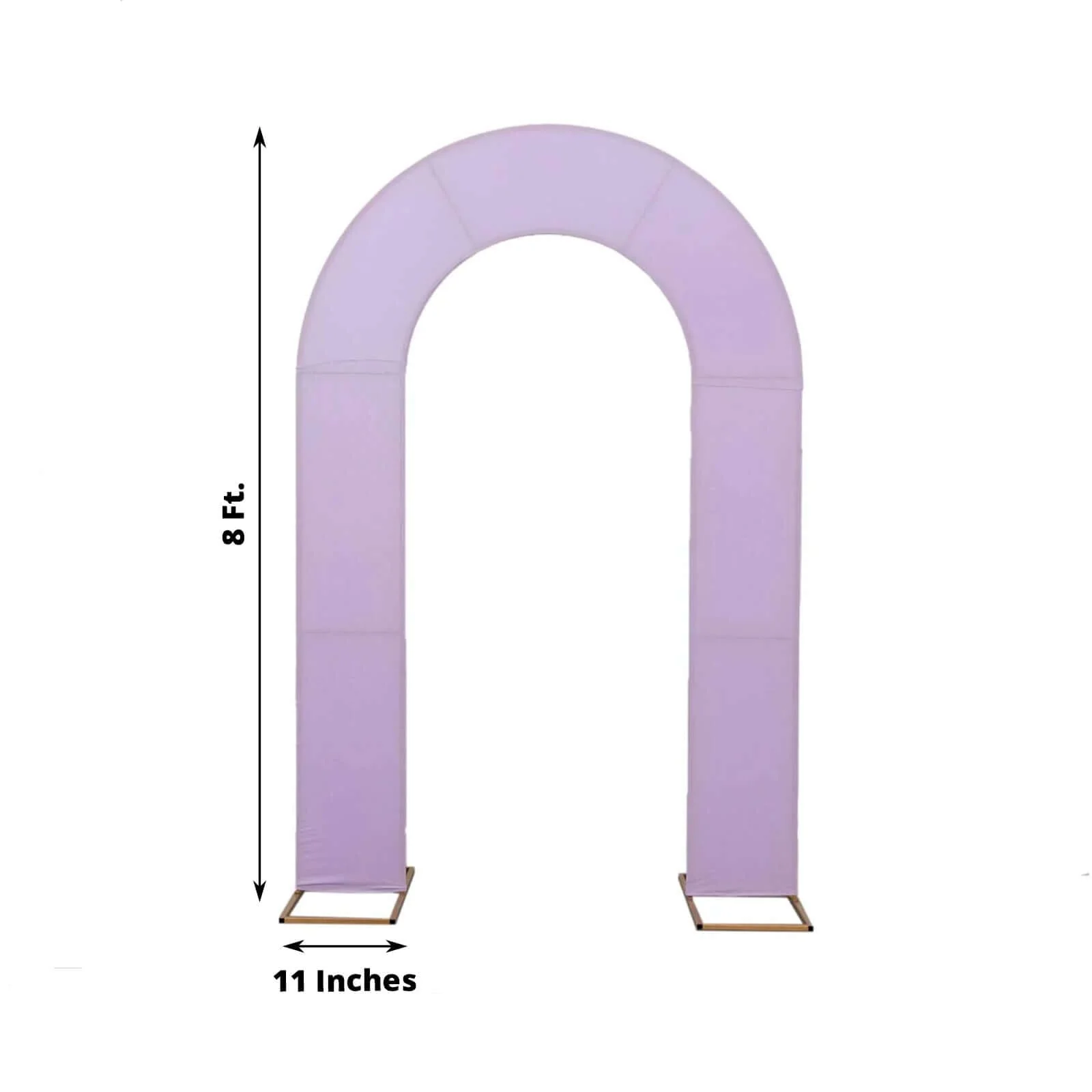 Lavender Lilac Spandex Fitted Open Arch Backdrop Cover, Double-Sided U-Shaped Wedding Arch Slipcover - 8ft - Image 3