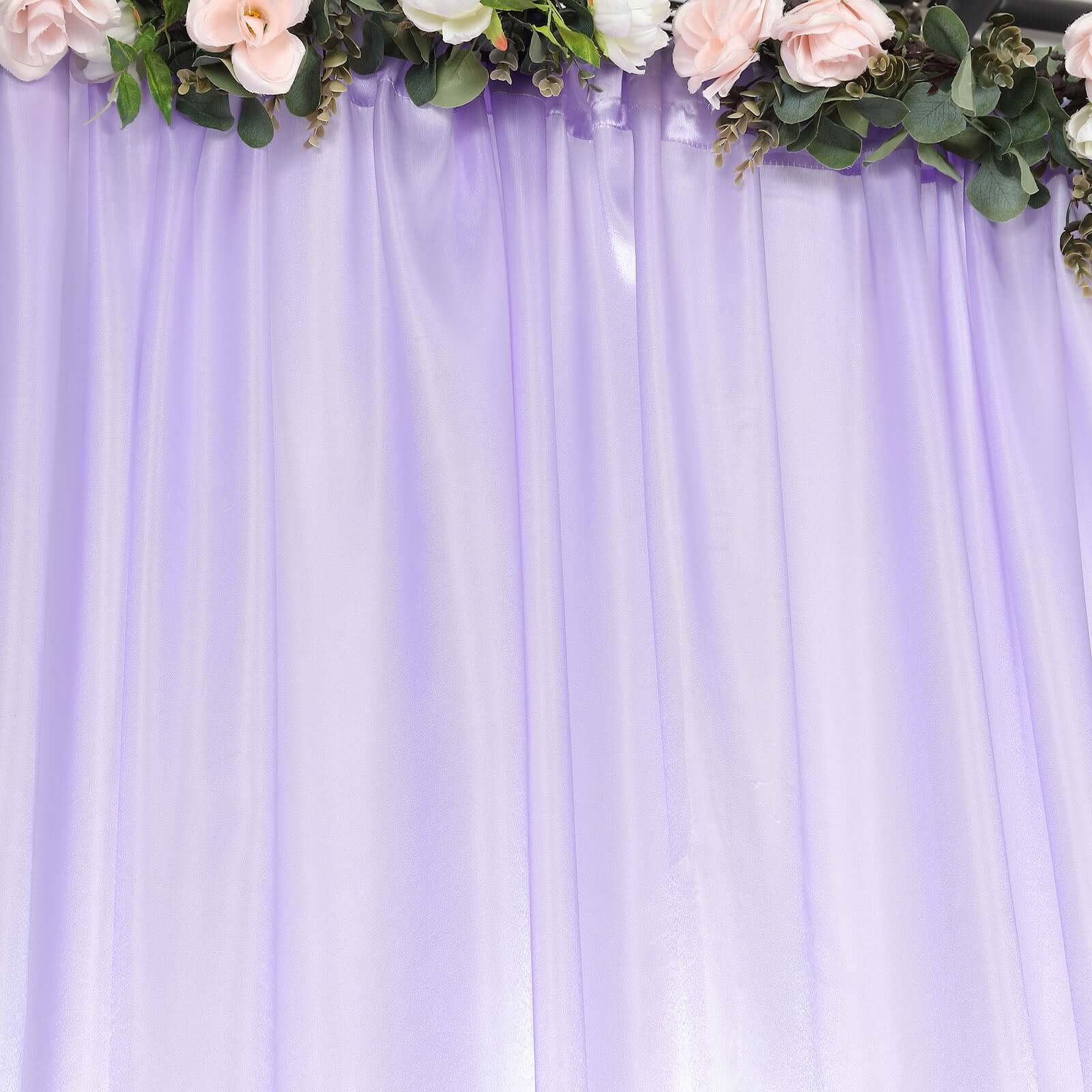 Lavender Lilac Satin Backdrop Drape Curtain, Photo Booth Event Divider Panel - 8ftx10ft - Image 2