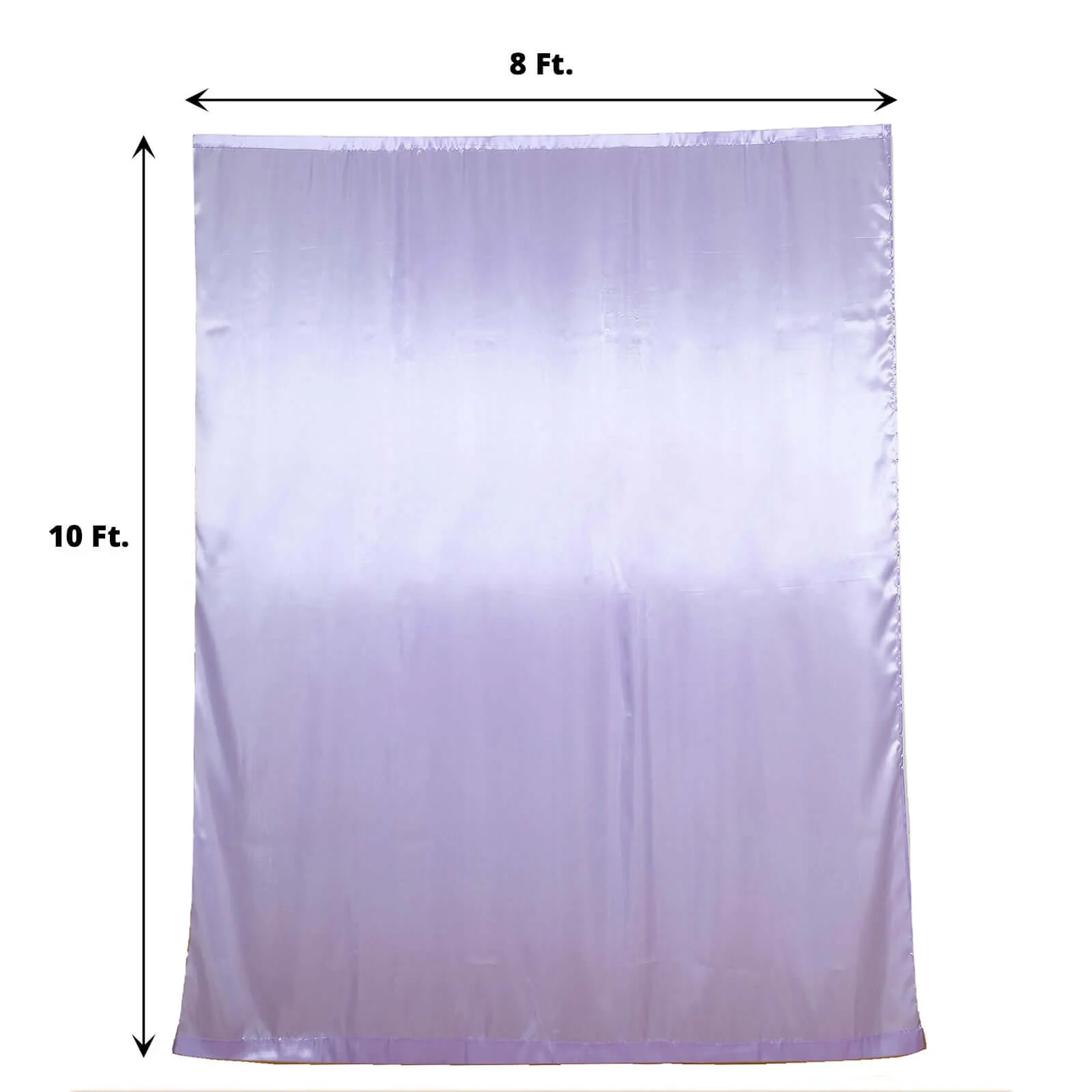 Lavender Lilac Satin Backdrop Drape Curtain, Photo Booth Event Divider Panel - 8ftx10ft - Image 3