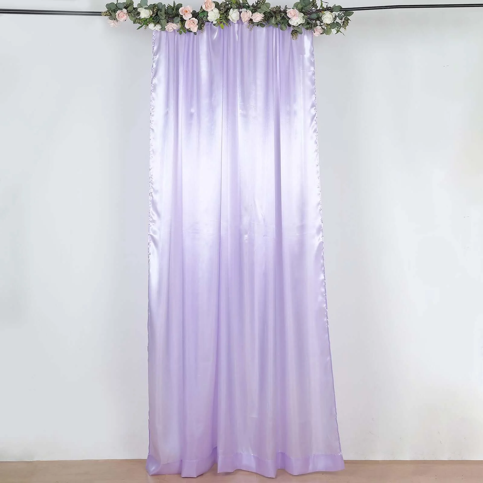 Lavender Lilac Satin Backdrop Drape Curtain, Photo Booth Event Divider Panel - 8ftx10ft - Image 6