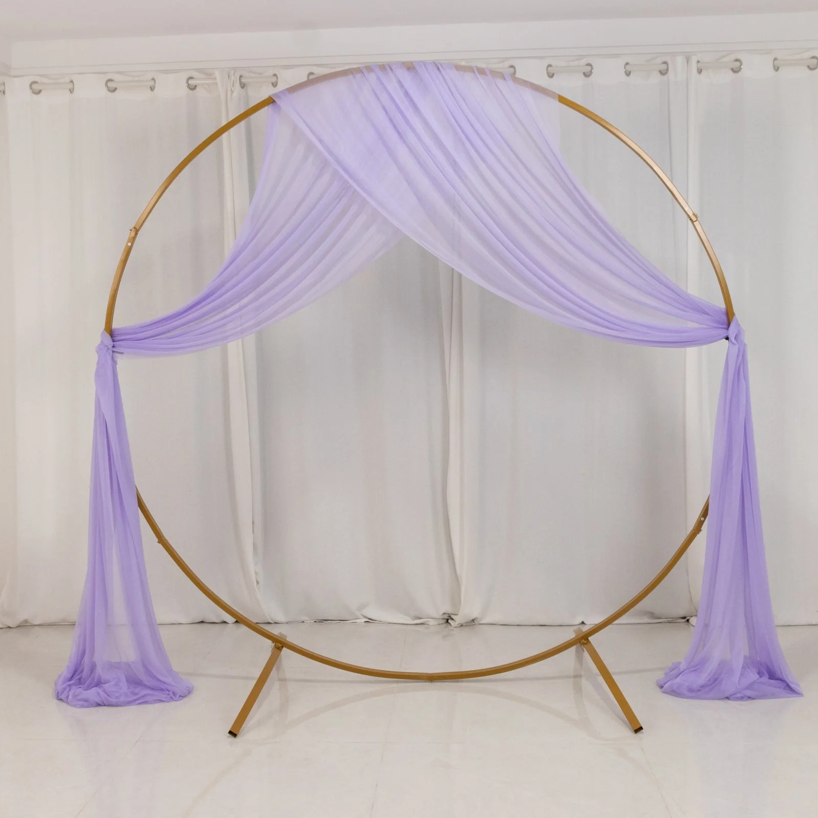 Sheer Wedding Arch Drape – 5ftx32ft Lavender Lilac Sheer Curtain Backdrop, Ceiling Drapery Panel - Image 2