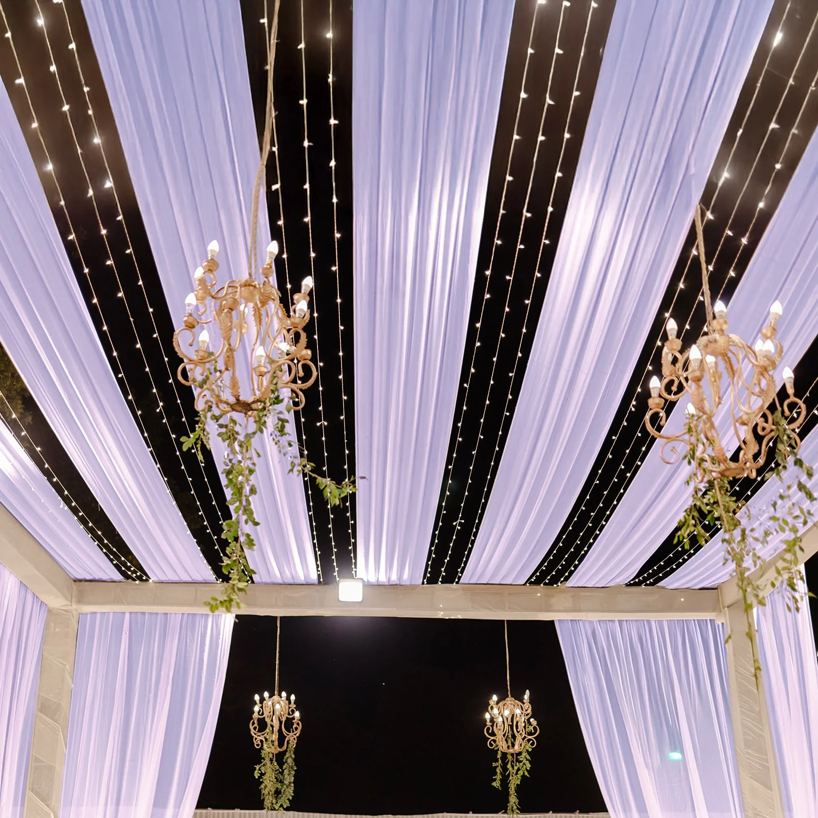 Sheer Wedding Arch Drape – 5ftx32ft Lavender Lilac Sheer Curtain Backdrop, Ceiling Drapery Panel - Image 3